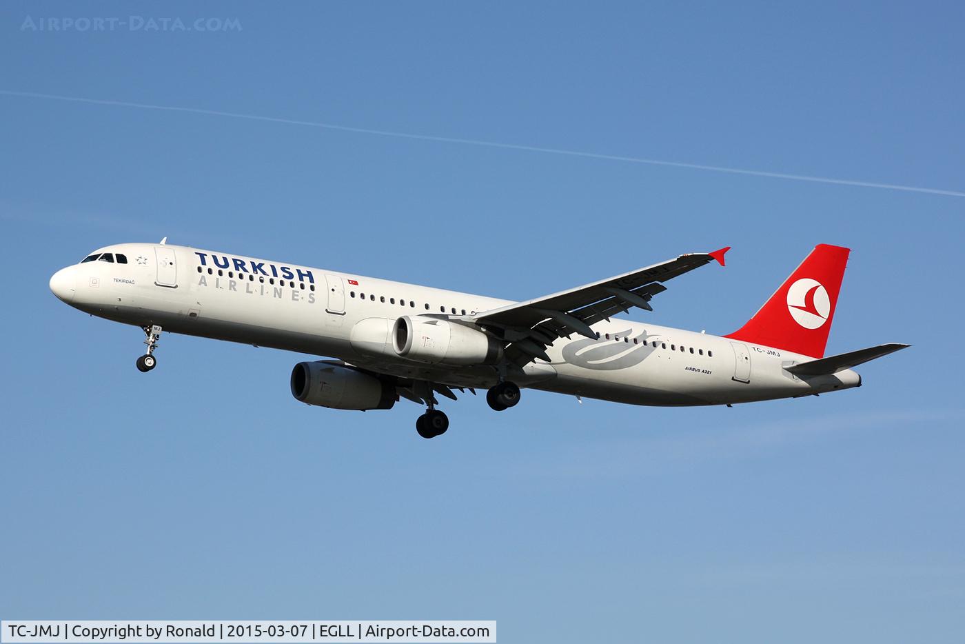 TC-JMJ, 2008 Airbus A321-232 C/N 3688, at lhr