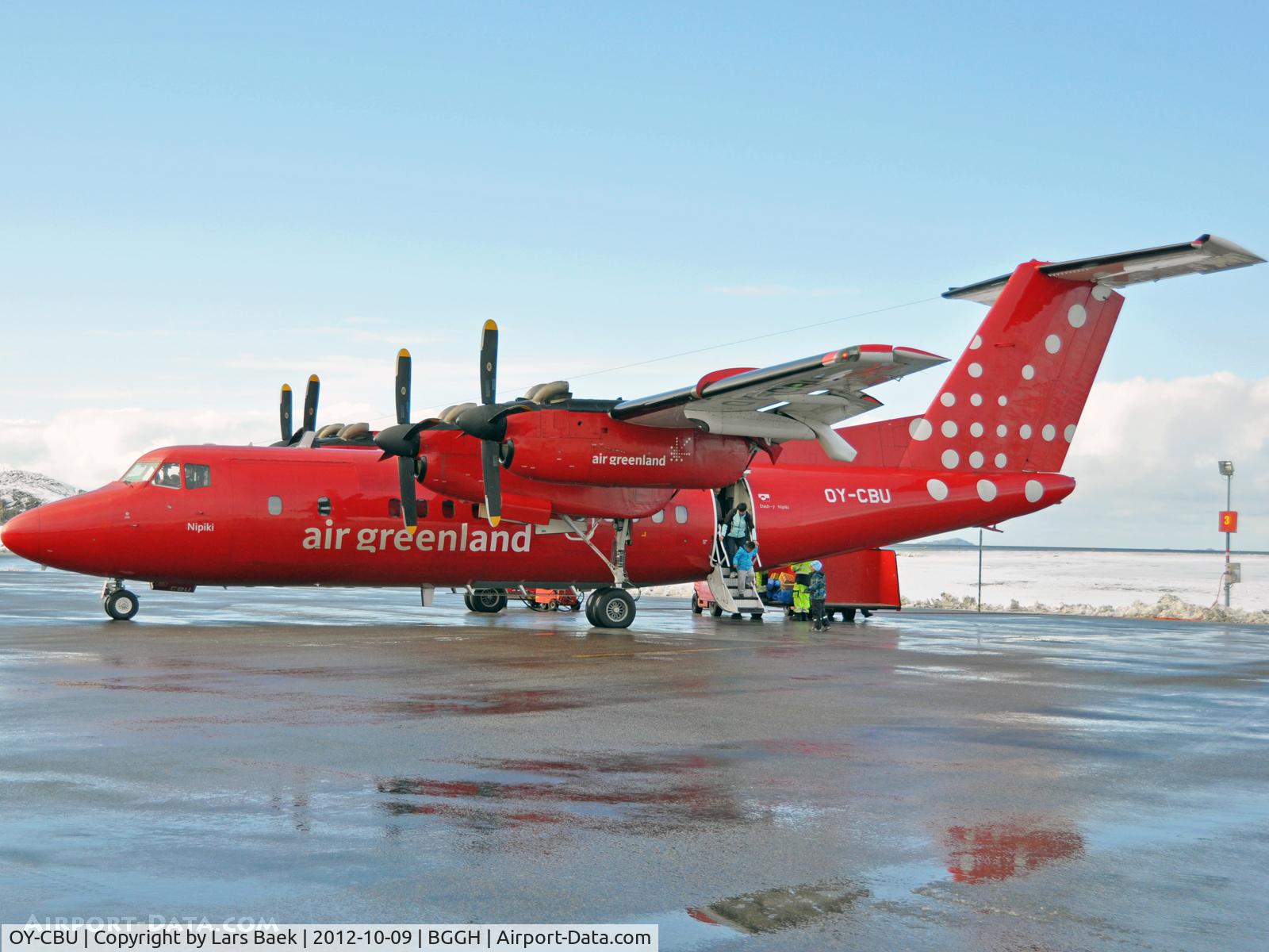 OY-CBU, 1980 De Havilland Canada DHC-7-103 Dash 7 C/N 20, Parked