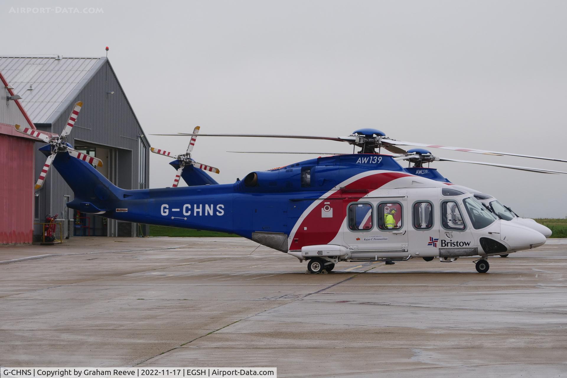 G-CHNS, 2012 AgustaWestland AW-139 C/N 31465, Parked at Norwich.