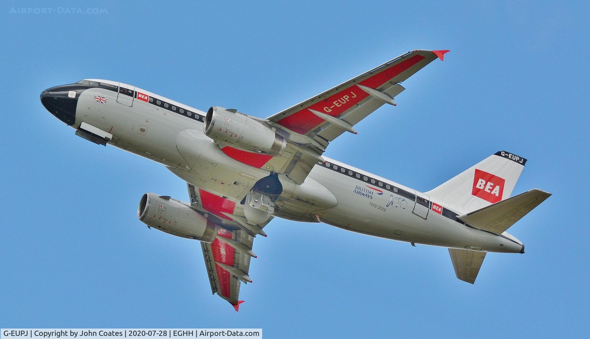 G-EUPJ, 2000 Airbus A319-131 C/N 1232, Climbing away from 26
