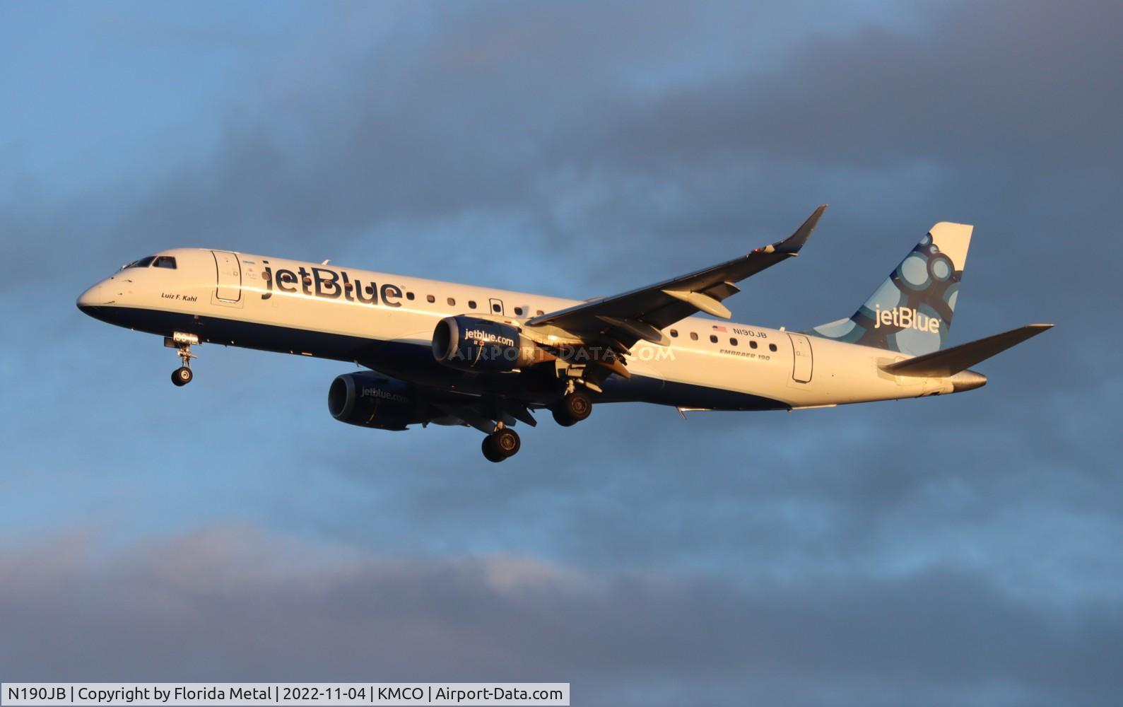 N190JB, 2005 Embraer 190AR (ERJ-190-100IGW) C/N 19000011, MCO 2022