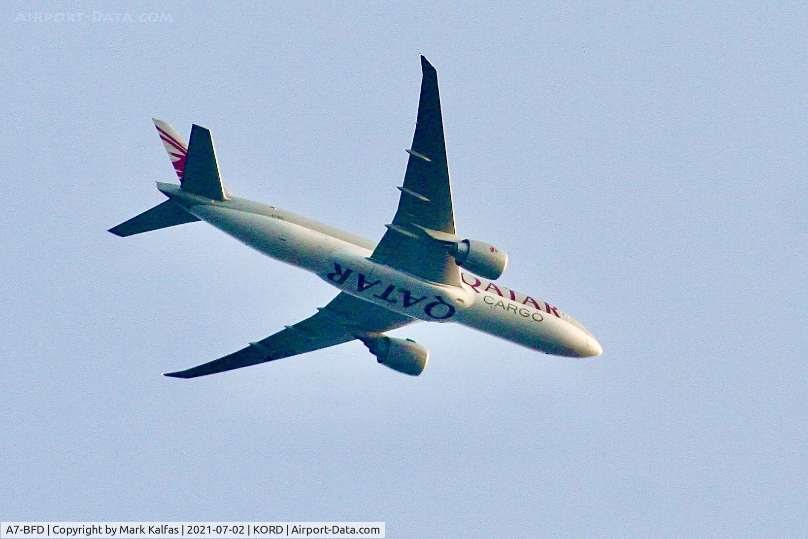 A7-BFD, 2012 Boeing 777-FDZ C/N 41427, Qatar B77F on approach to ORD