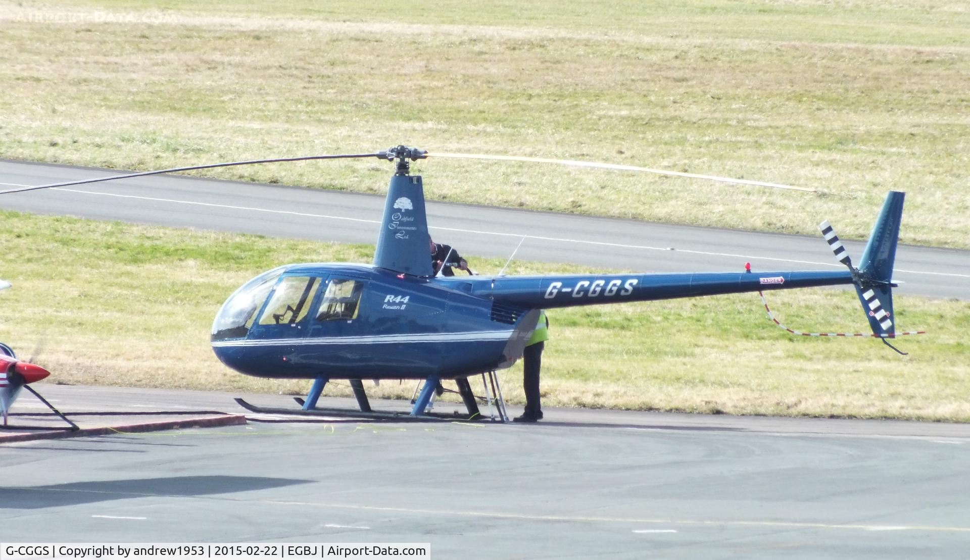 G-CGGS, 2009 Robinson R44 Raven II C/N 12967, G-CGGS at Gloucestershire Airport.