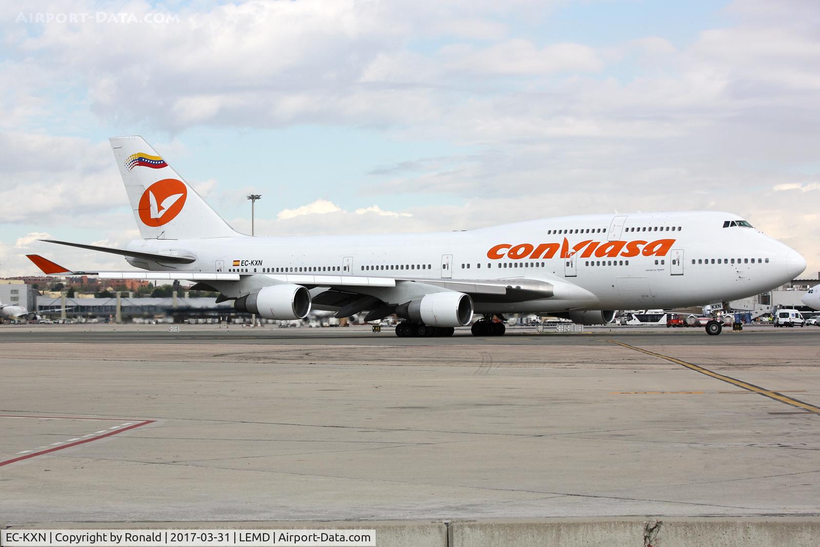 EC-KXN, 1994 Boeing 747-4H6 C/N 25703, at mad