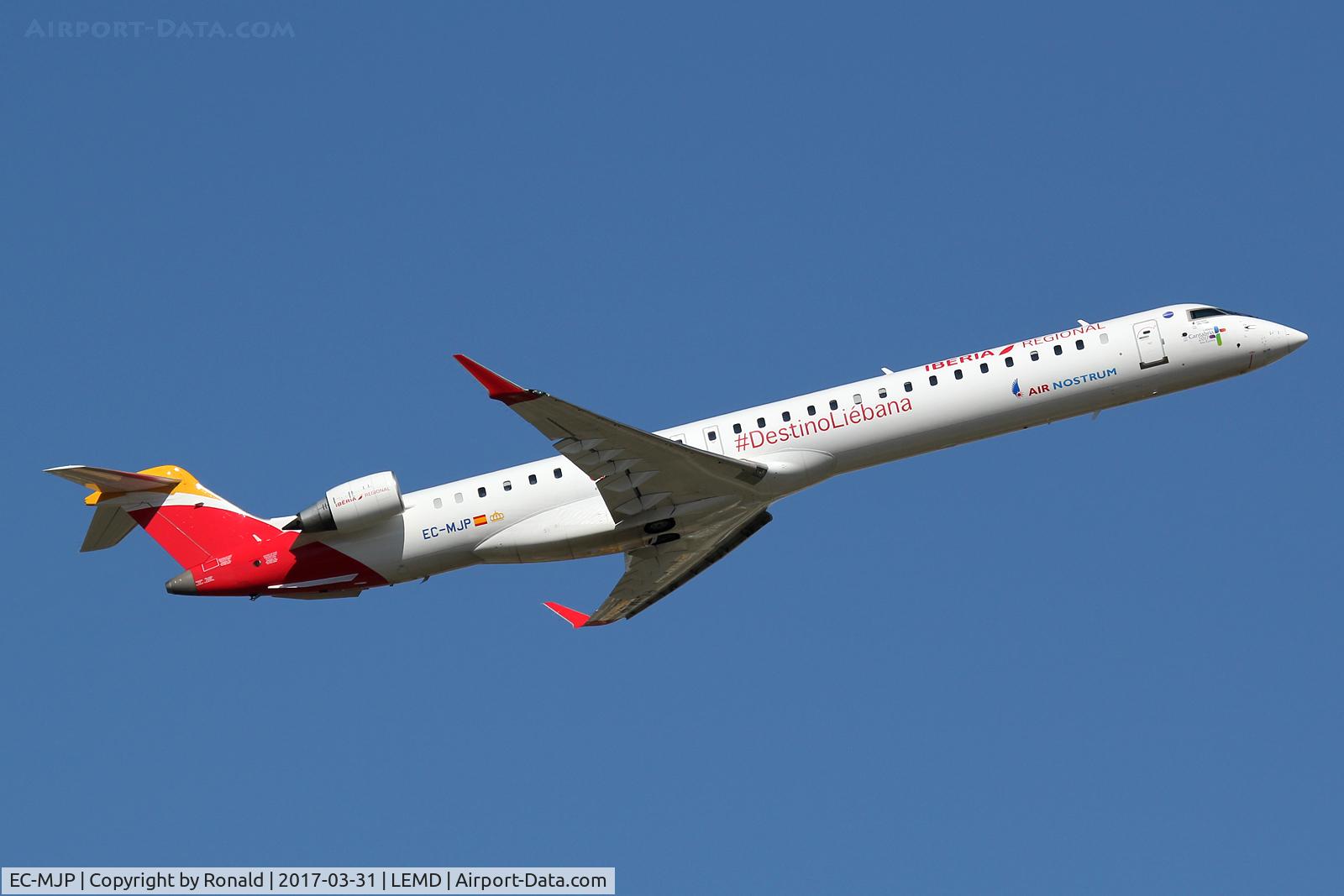 EC-MJP, 2016 Bombardier CRJ-1000ER NG (CL-600-2E25) C/N 19046, at lemd