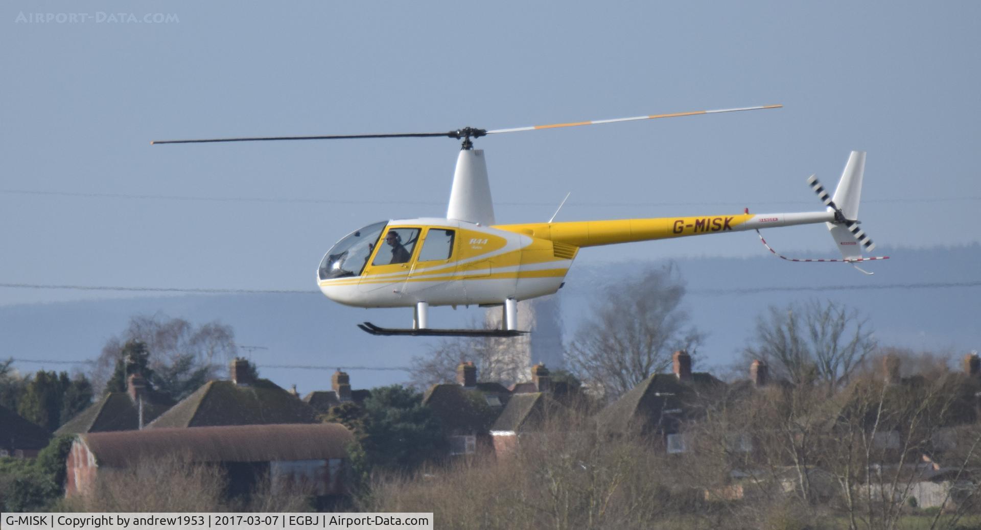 G-MISK, 1998 Robinson R44 Astro C/N 0520, G-MISK at Gloucestershire Airport.