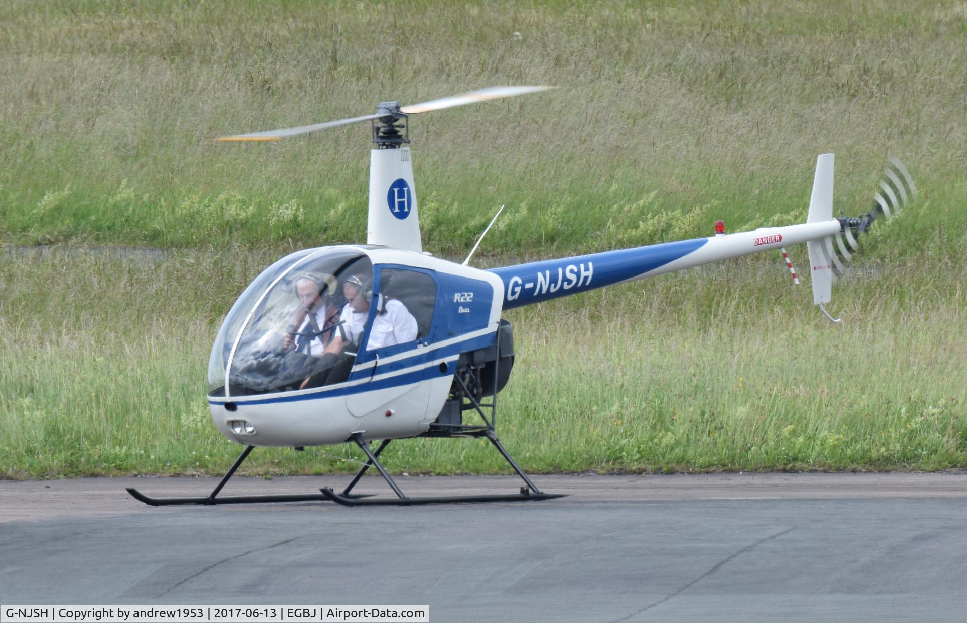 G-NJSH, 1988 Robinson R22 Beta C/N 0780, G-NJSH at Gloucestershire Airport.