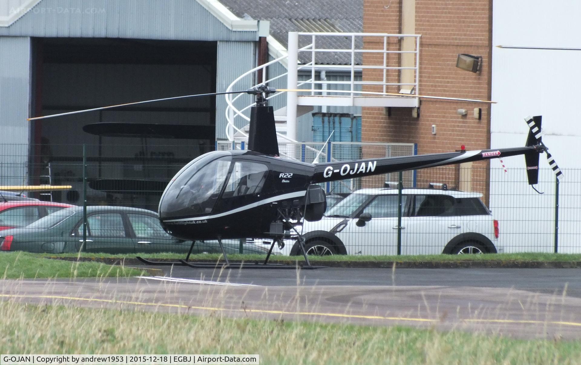 G-OJAN, 1991 Robinson R22 Beta C/N 2012, G-OJAN at Gloucestershire Airport.