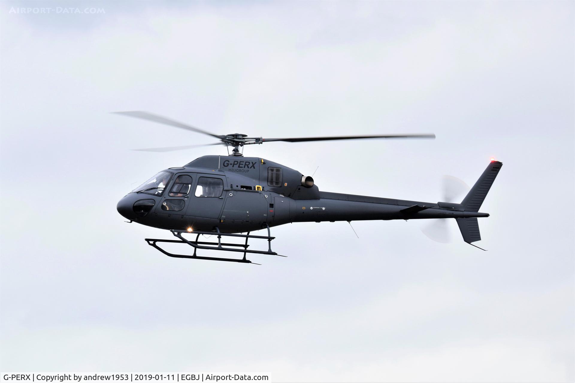G-PERX, 2017 Airbus Helicopters AS-355NP Ecureuil 2 C/N 5801, G-PERX landing at Gloucestershire Airport.