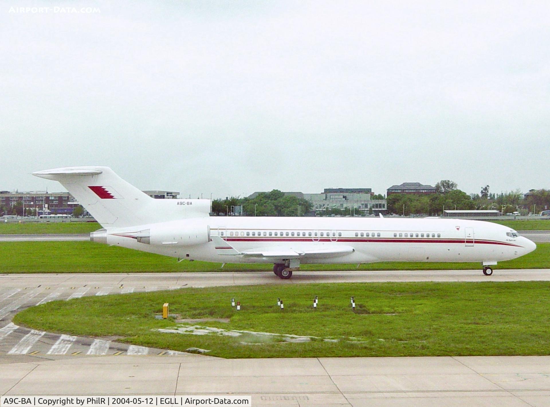 A9C-BA, 1980 Boeing 727-2M7 C/N 21824, A9C-BA 1980 B727-200 Bahrain Royal Flight LHR