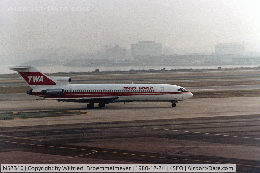 N52310, 1968 Boeing 727-231 C/N 19829, Seen from Observer Deck at San Francisco Airport.