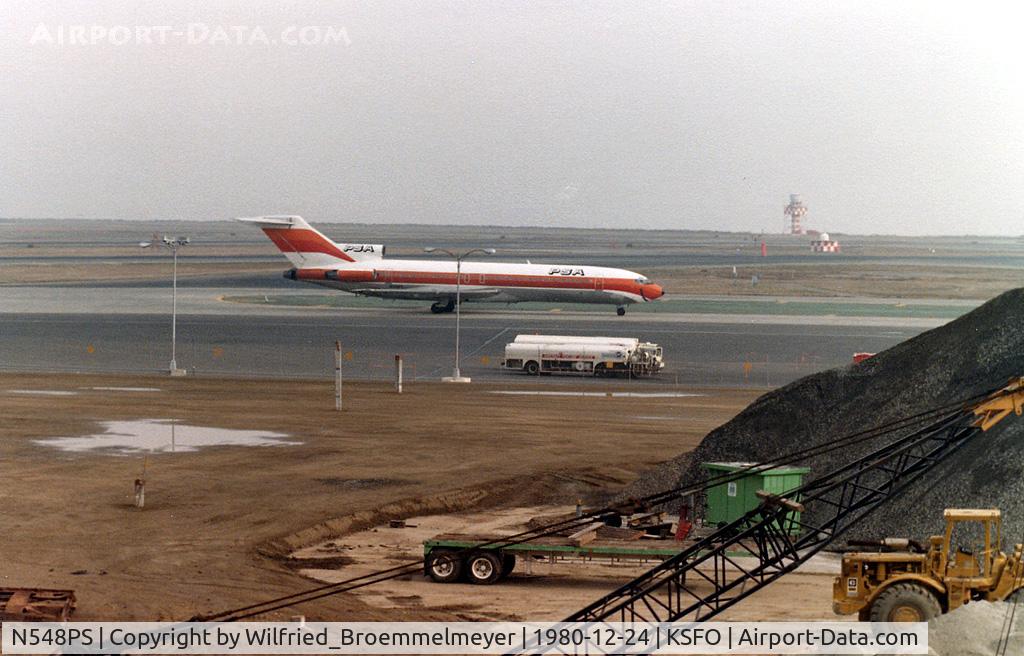 N548PS, 1970 Boeing 727-254 C/N 20251, At San Francisco from observer deck.