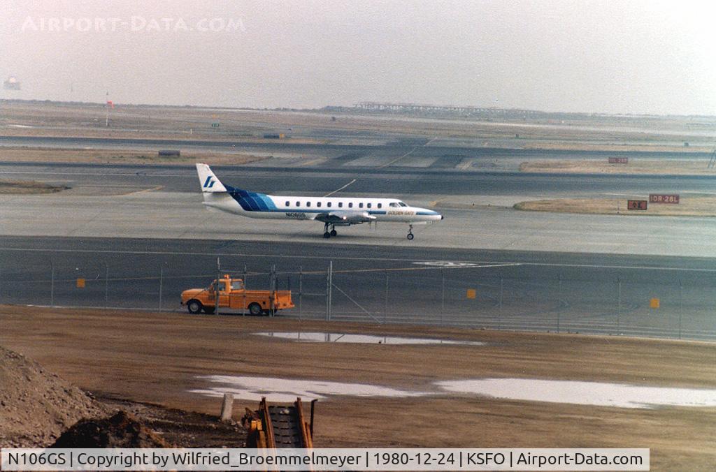 N106GS, 1979 Swearingen SA-226TC Metro II C/N TC-308, At San Francisco 1980 December 24.