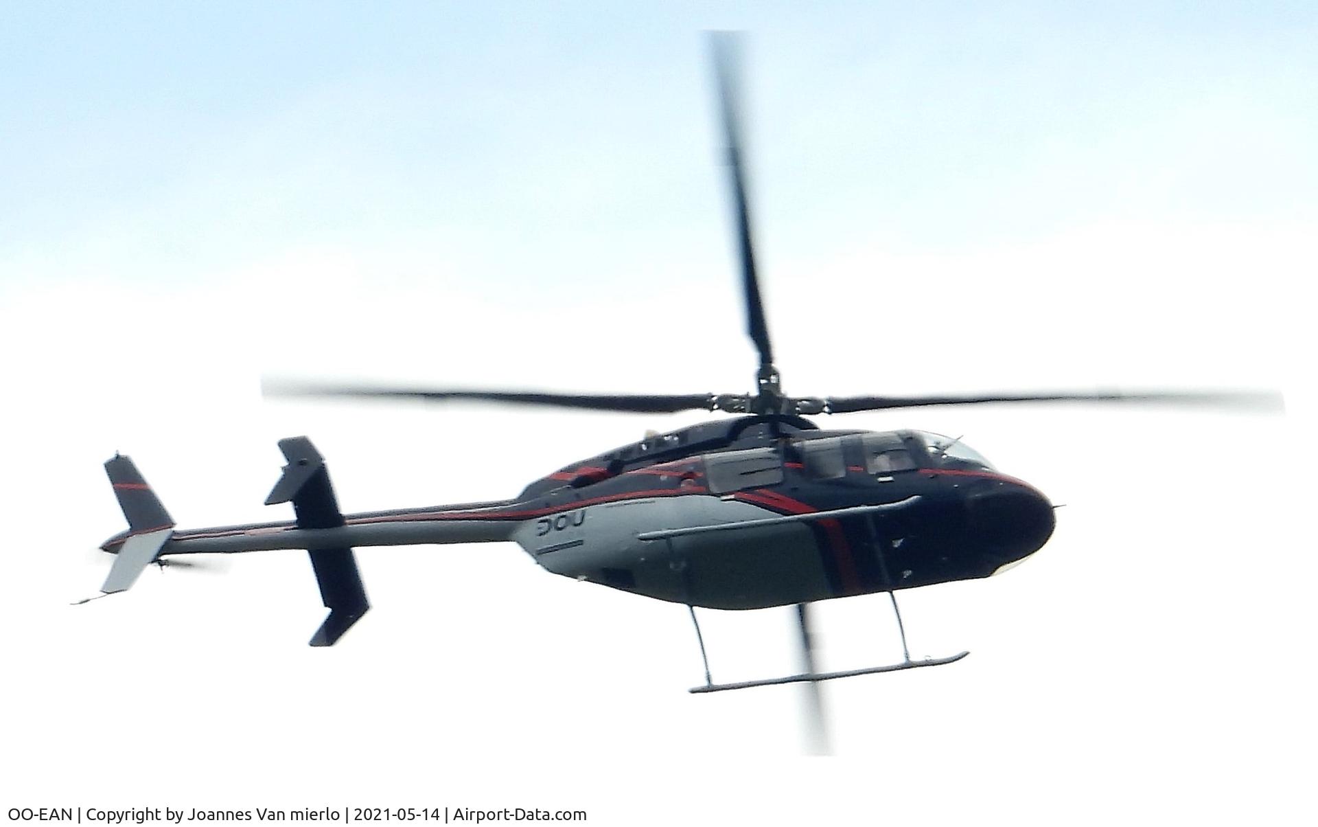 OO-EAN, 1975 Bell 206B JetRanger II C/N 1595, Over Ghent