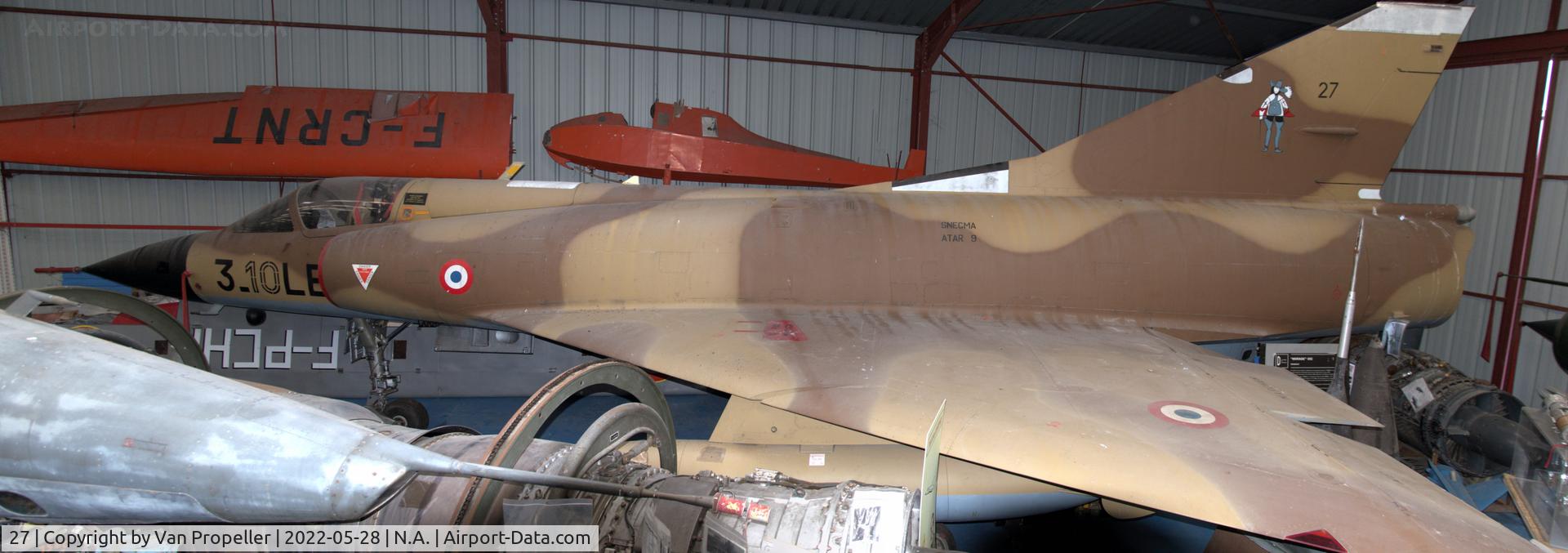 27, Dassault Mirage IIIC C/N 27, French Air Force Dassault Mirage IIIC preserved in the Industry and Aviation Museum in Albert, France, 2022