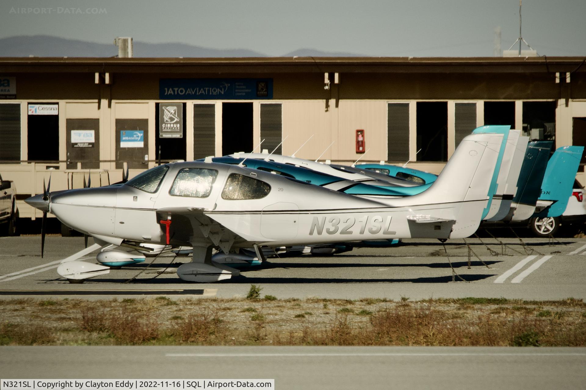 N321SL, 2016 Cirrus SR20 C/N 2325, San Carlso Airport California 2022.