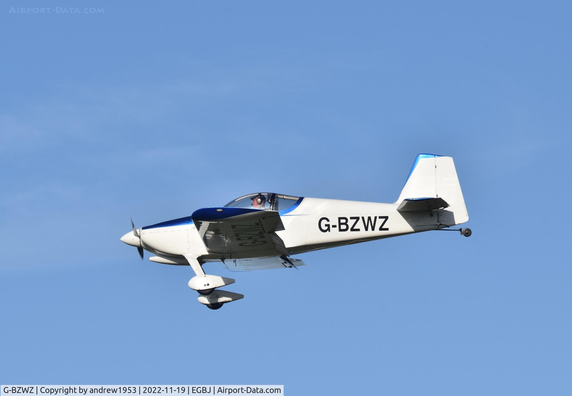 G-BZWZ, 2003 Van's RV-6 C/N PFA 181A-13419, G-BZWZ landing at Gloucestershire Airport.
