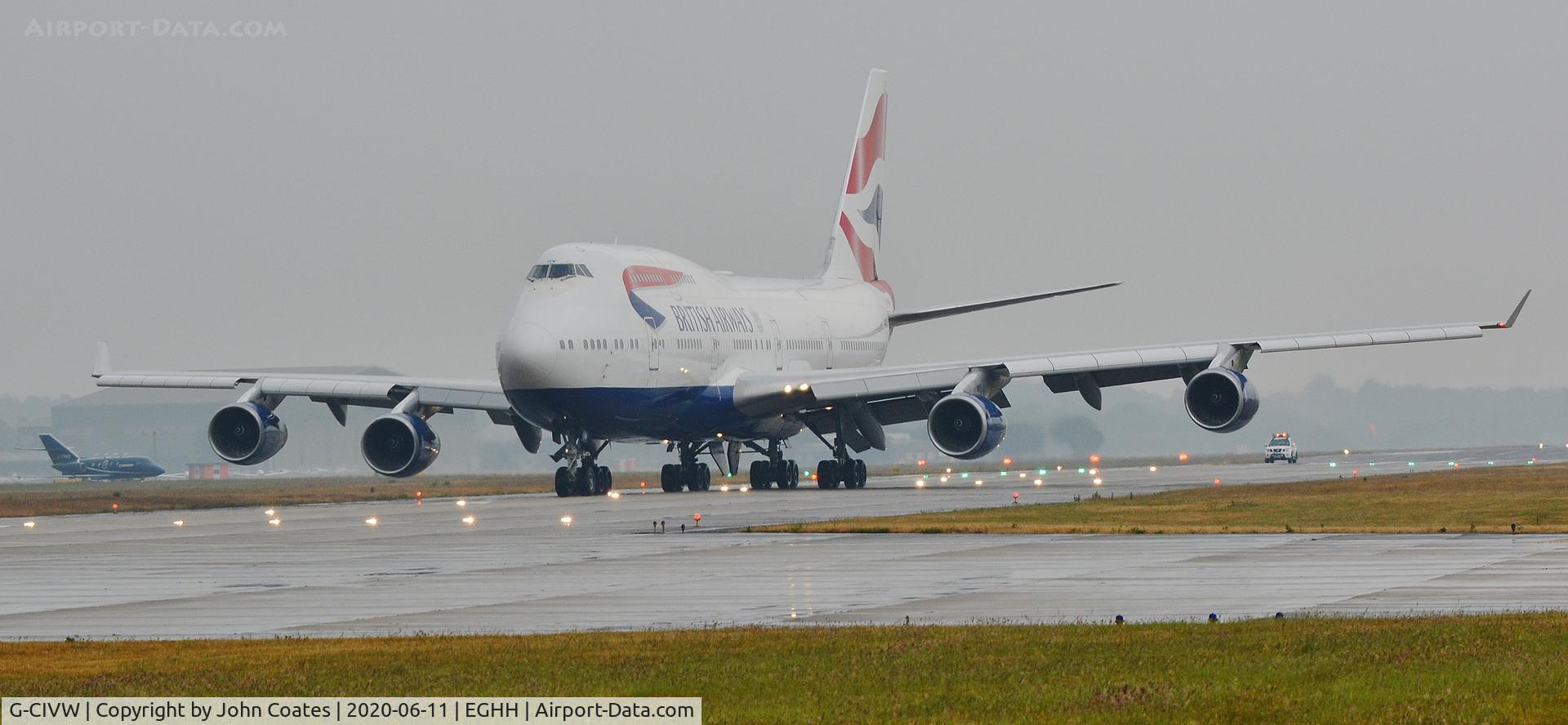 G-CIVW, 1998 Boeing 747-436 C/N 25822, Arriving in bad weather