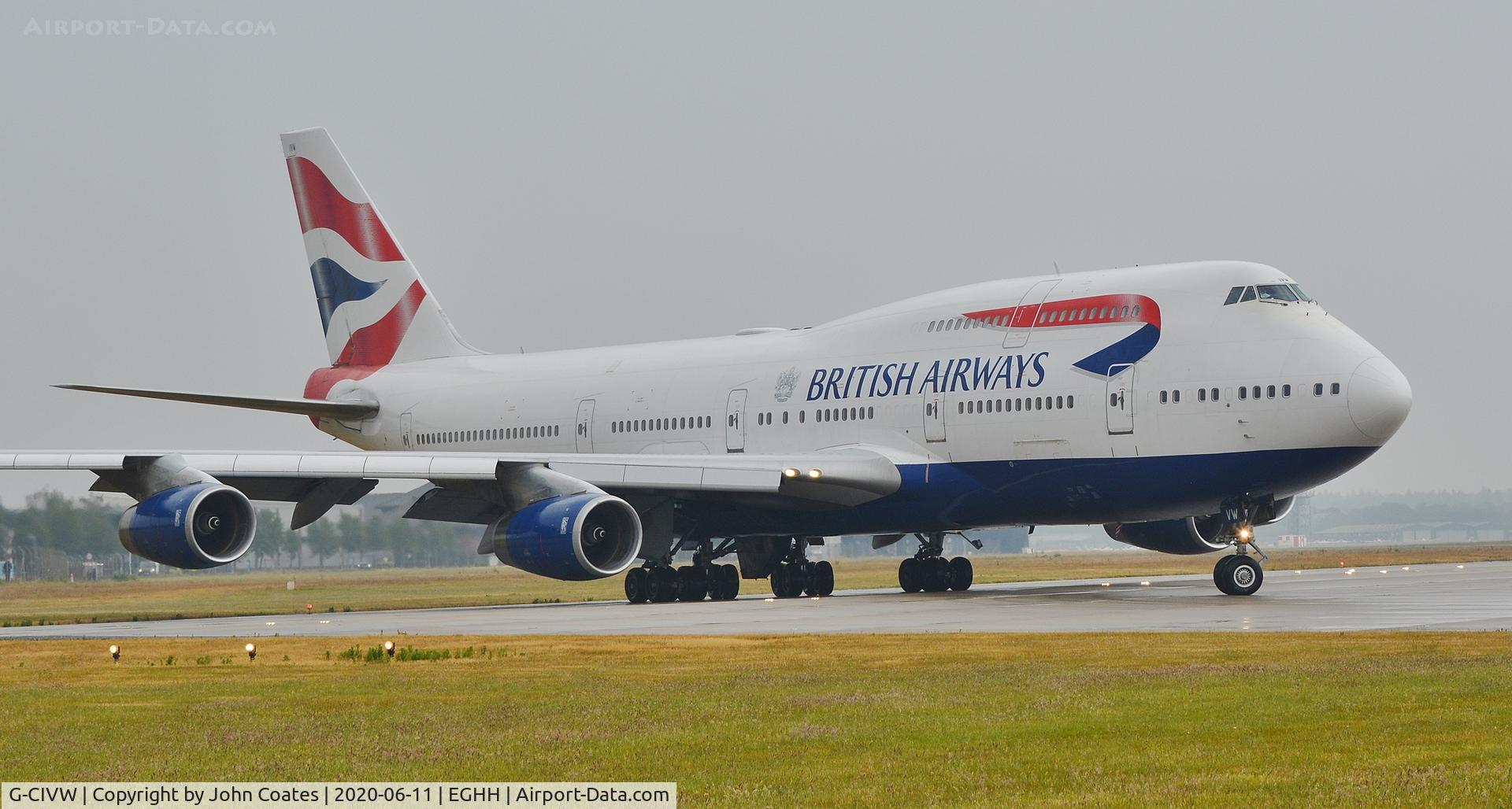 G-CIVW, 1998 Boeing 747-436 C/N 25822, Doing a 180 turn on runway 26