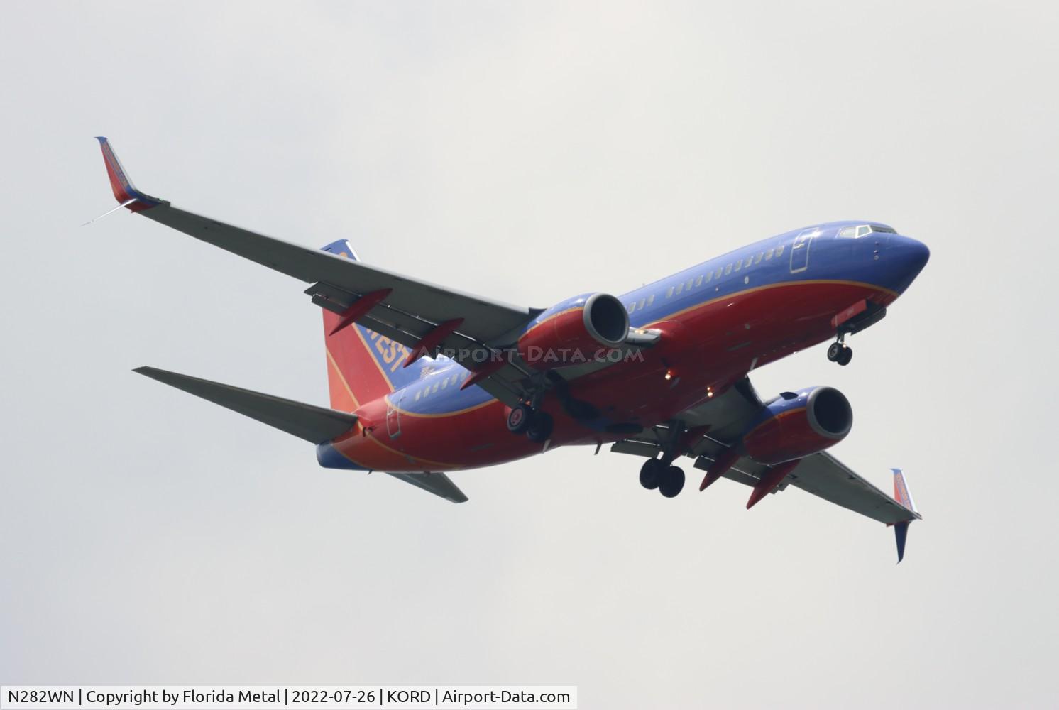 N282WN, 2007 Boeing 737-7H4 C/N 32534, ORD 2022