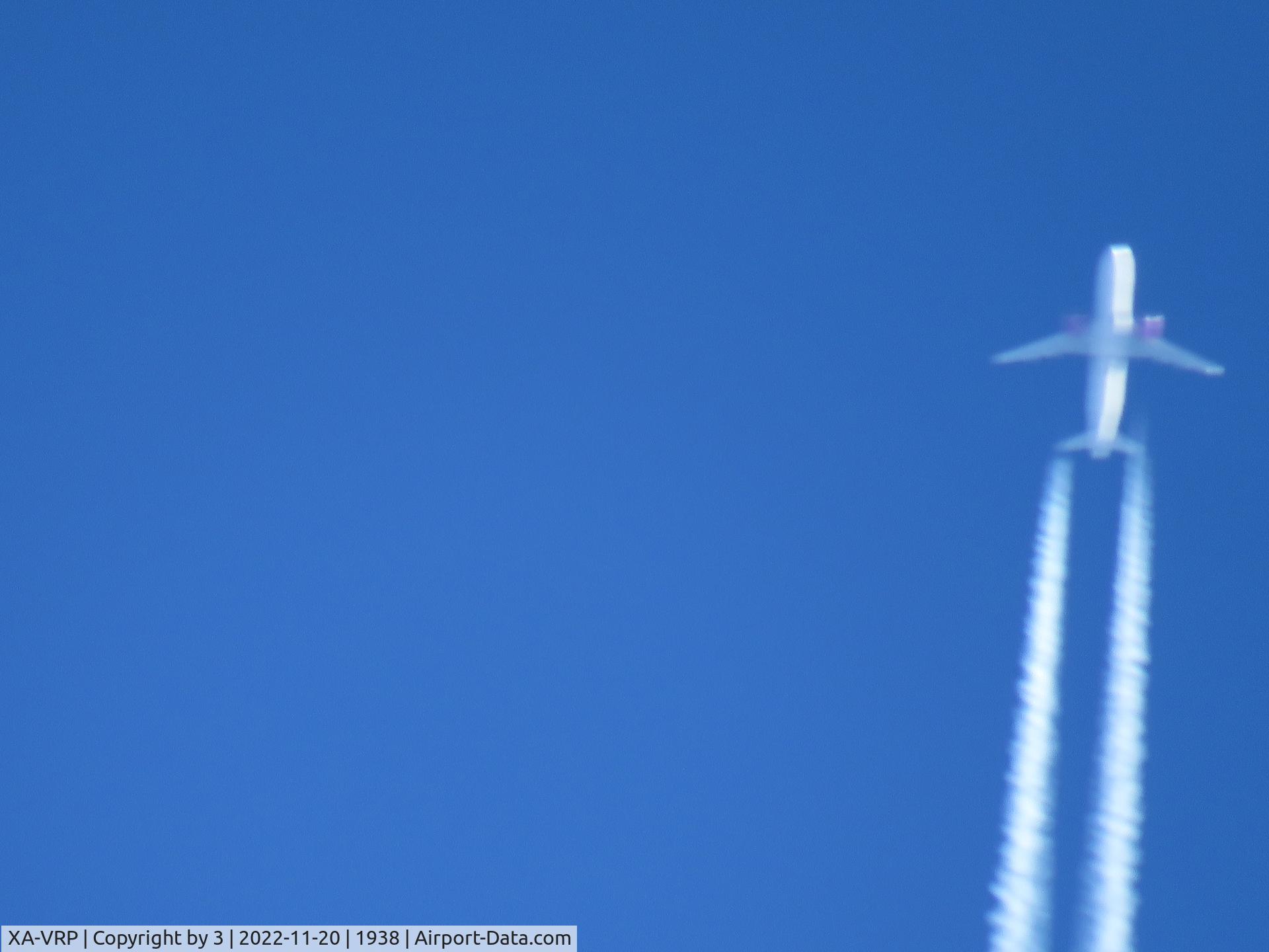 XA-VRP, 2020 Airbus A320-271N C/N 9475, Going northwest @ 38000 ft
