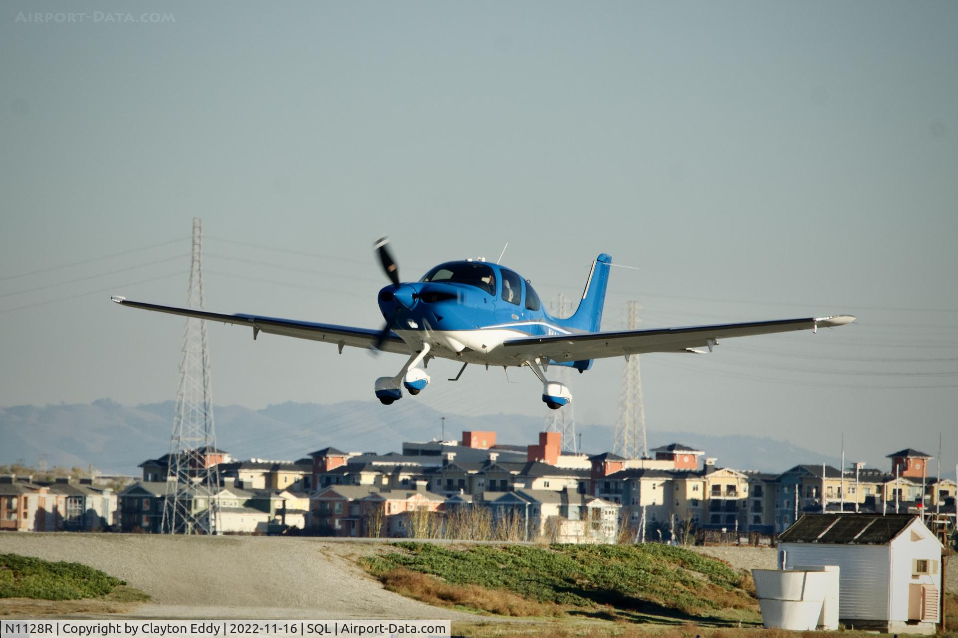 N1128R, 2021 Cirrus SR22T C/N 2338, San Carlos Airport in California 2022.