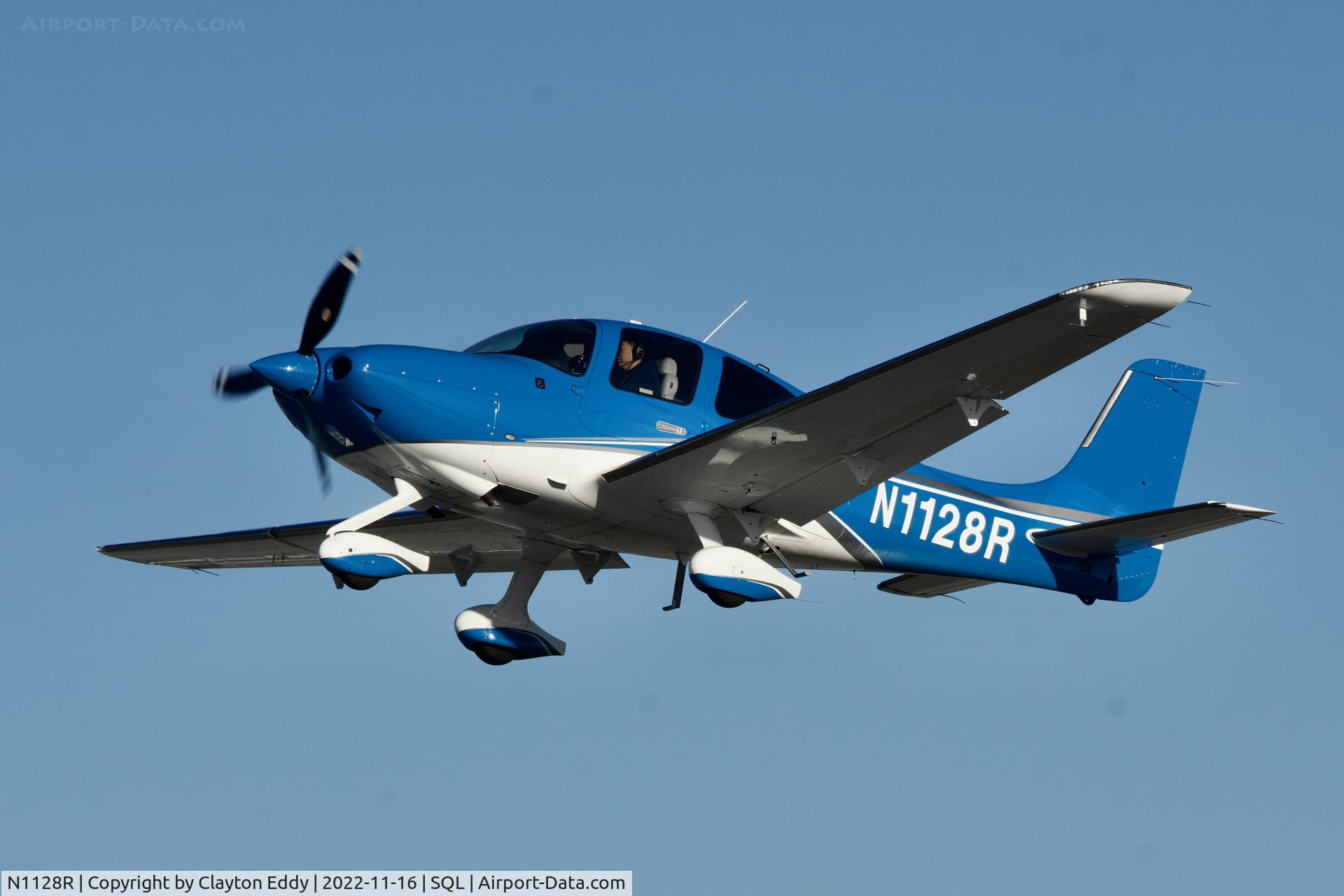 N1128R, 2021 Cirrus SR22T C/N 2338, San Carlos Airport in California 2022.
