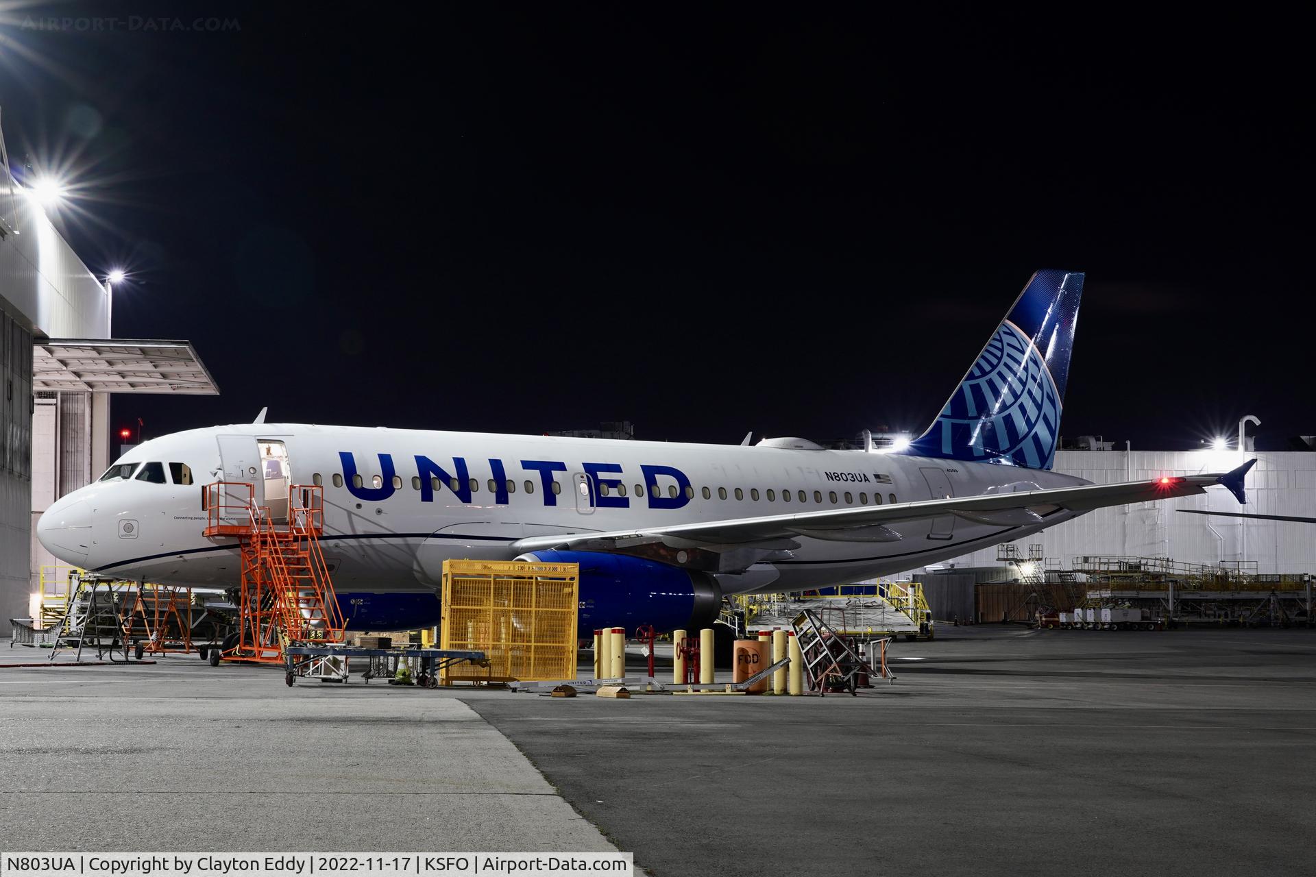 N803UA, 1997 Airbus A319-131 C/N 748, SFO 2022.