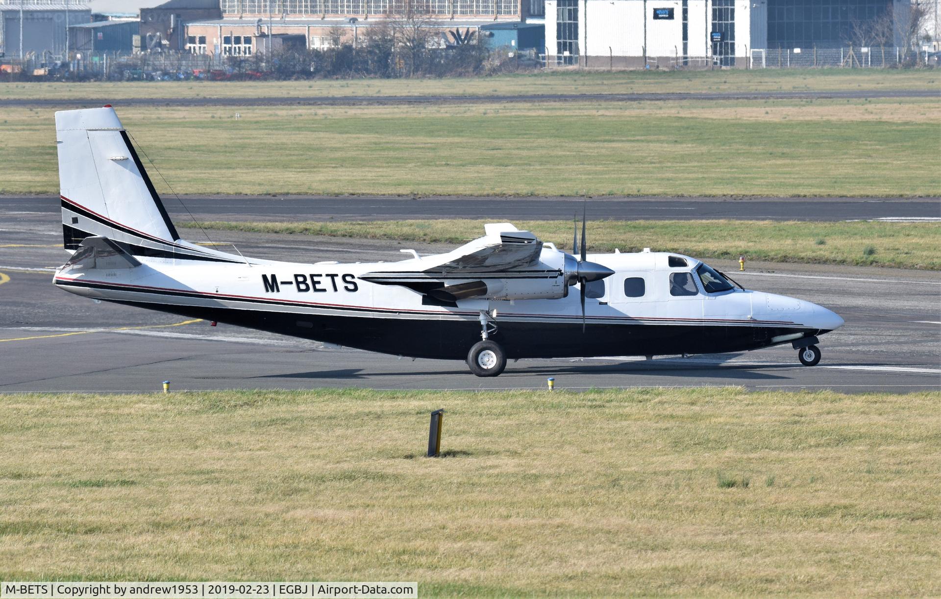 M-BETS, 1982 Gulfstream American 695A Jetprop 1000 C/N 96034, M-BETS at Gloucestershire Airport.