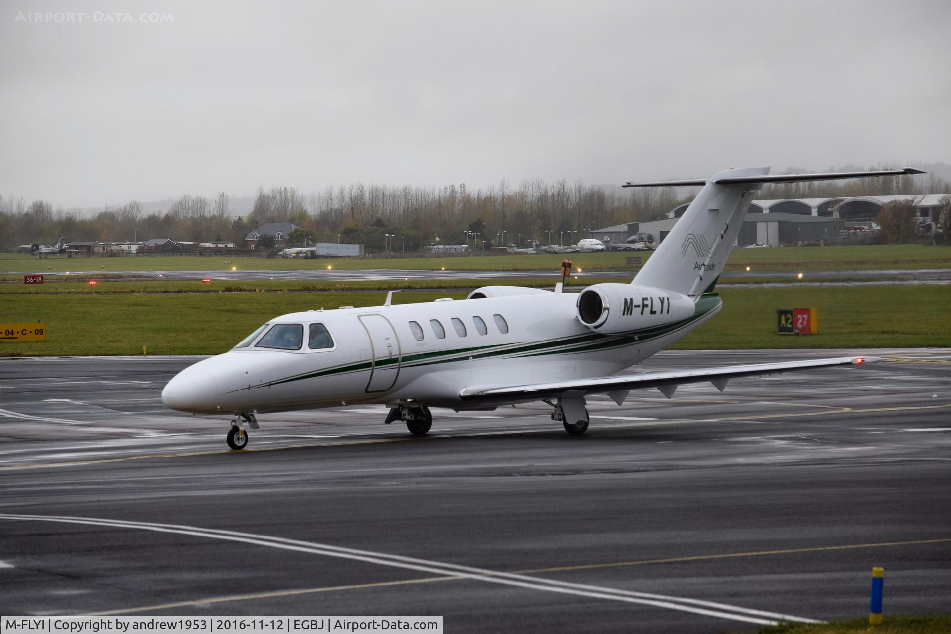 M-FLYI, 2012 Cessna 525C CitationJet CJ4 C/N 525C-0106, M-FLYI at Gloucestershire Airport.