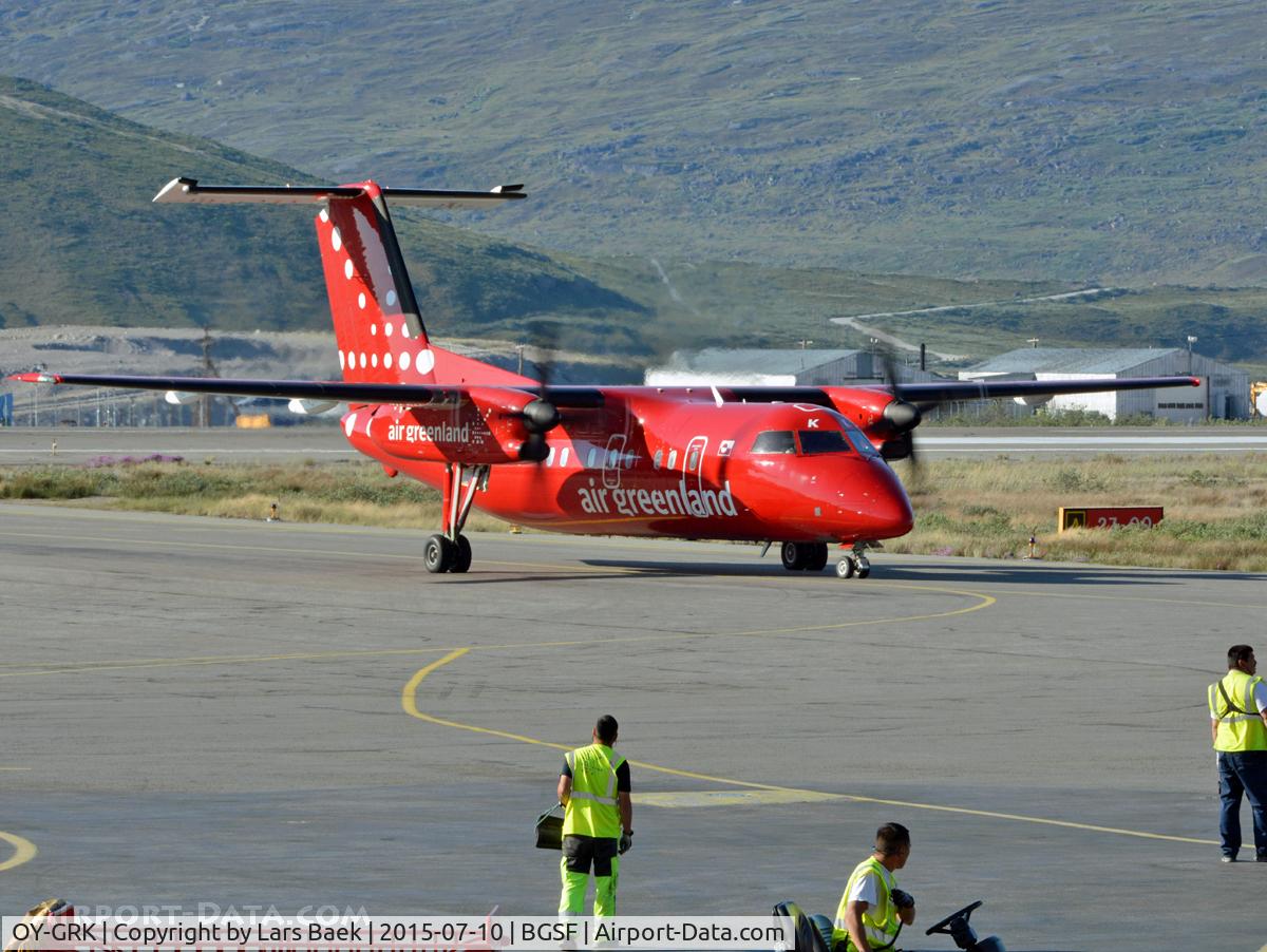OY-GRK, 1997 De Havilland Canada DHC-8-202 Dash 8 C/N 498, Just arrived from BGGH