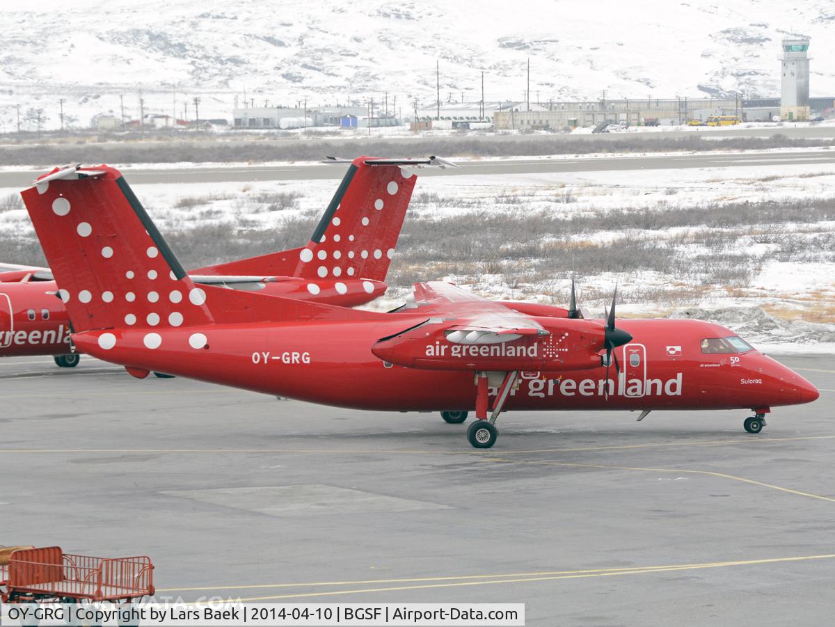 OY-GRG, 1997 De Havilland Canada DHC-8-202 Dash 8 C/N 504, Taxing on the apron