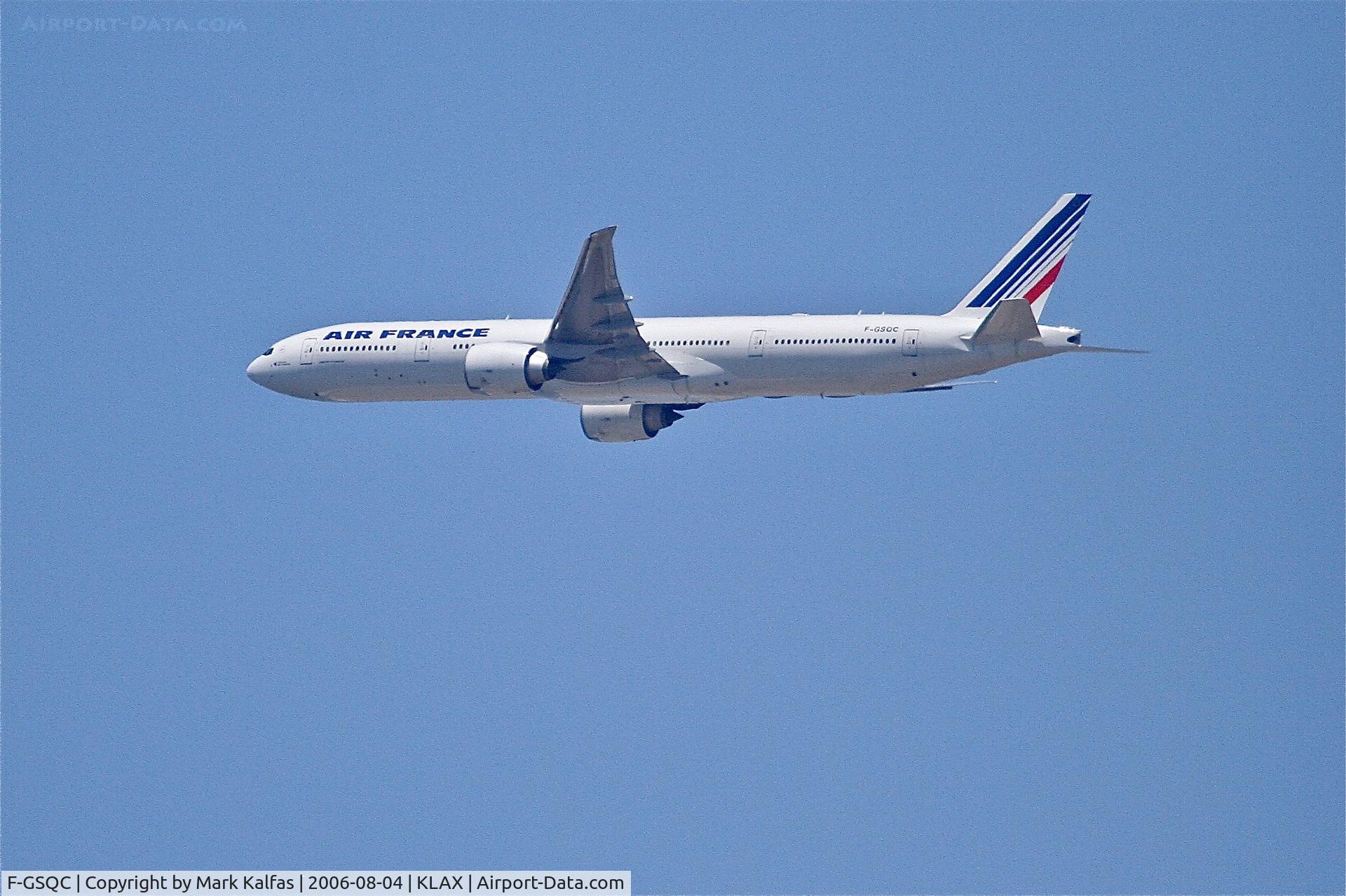 F-GSQC, 2004 Boeing 777-328/ER C/N 32727, Air France B773, f-GQC departing 25R KLAX