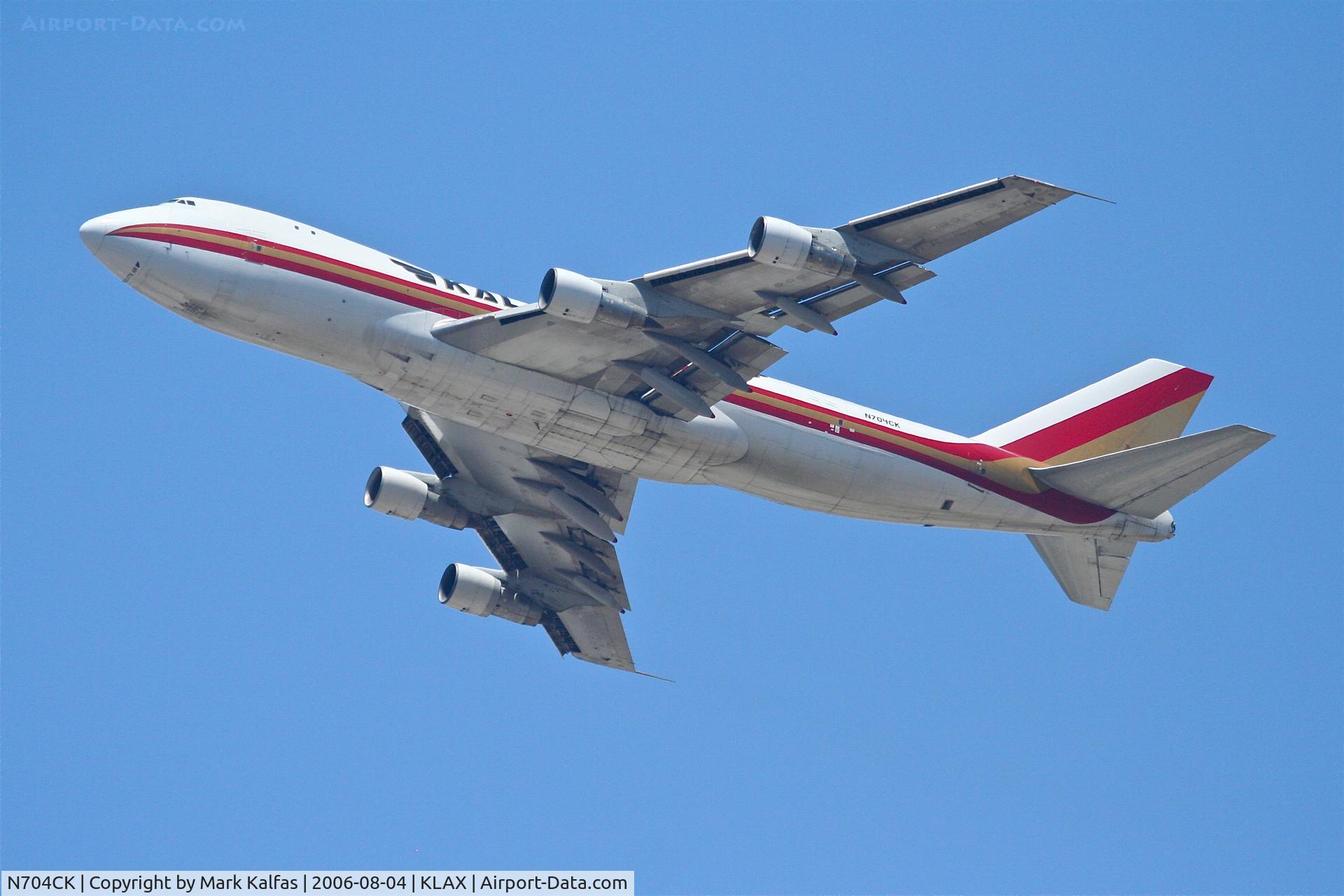 N704CK, 1980 Boeing 747-209F C/N 22299, KALITTA AIR B742, N704CK departing 25L KLAX.
This aircraft crashed 25 May 2008 at BRU after aborted take-off