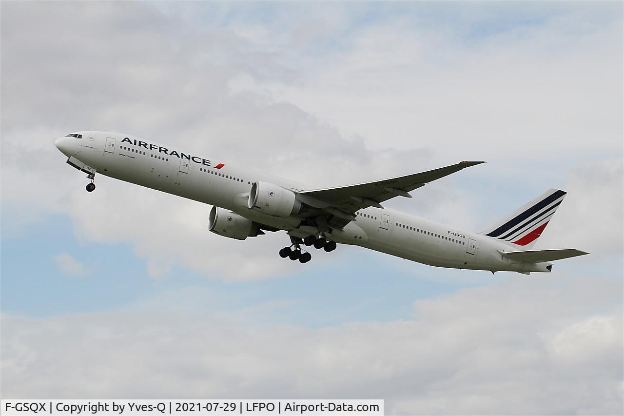 F-GSQX, 2007 Boeing 777-328/ER C/N 32963, Boeing 777-328ER, Taking off rwy 24, Paris Orly airport (LFPO-ORY)
