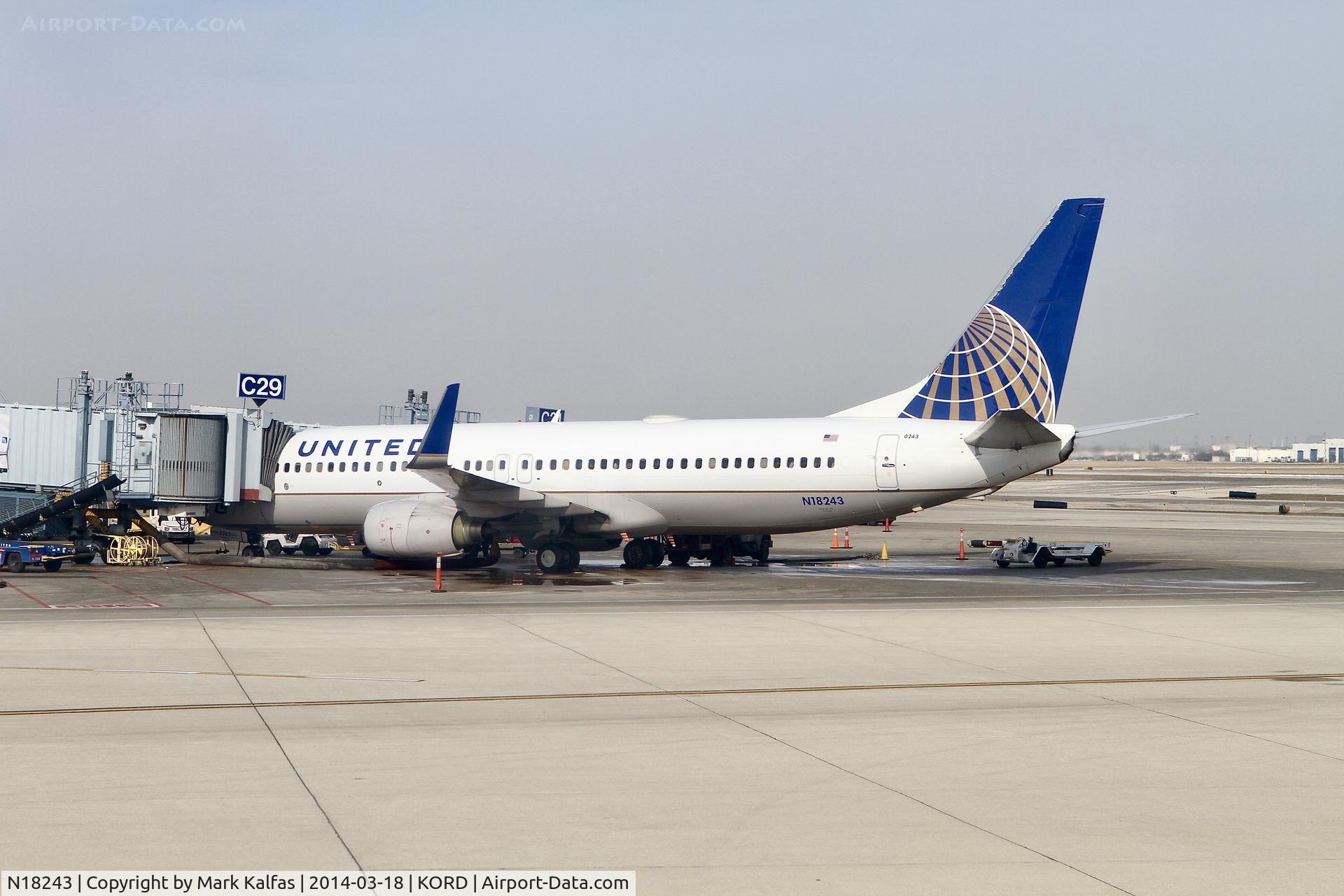 N18243, 1999 Boeing 737-824 C/N 28806, United B738, N18243 at C29 ORD