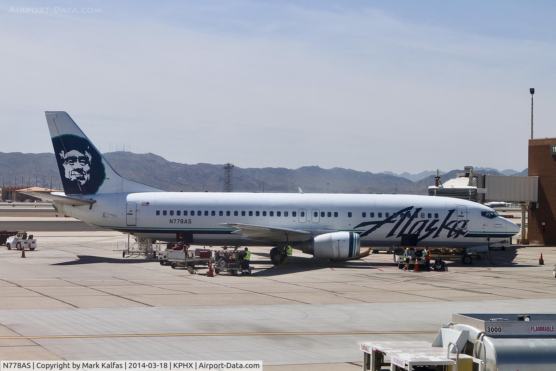 N778AS, 1994 Boeing 737-4Q8 C/N 25110, ALASKA B738, N778AS at PHX