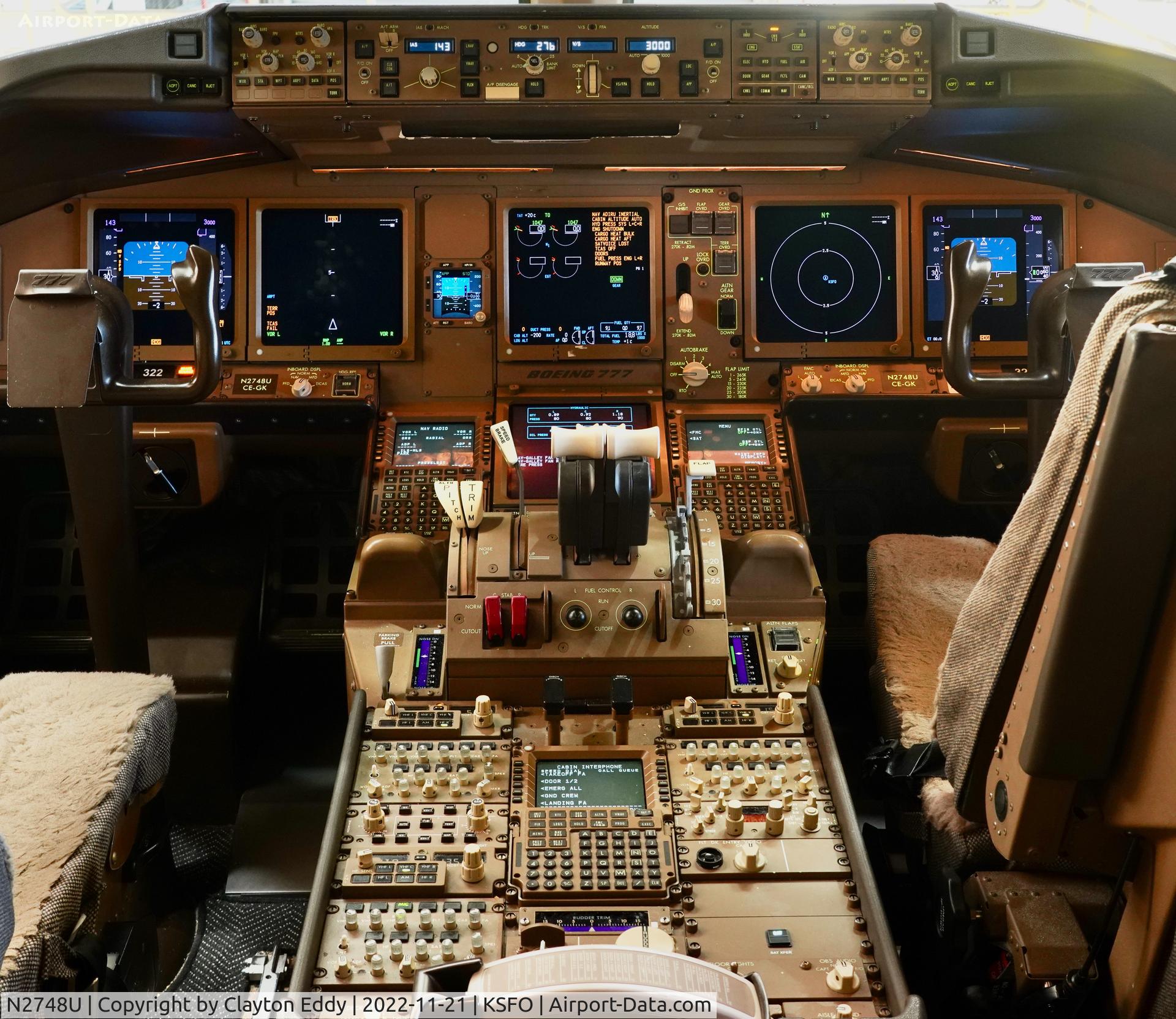 N2748U, 2018 Boeing 777-300/ER C/N 64994, SFO 2022.