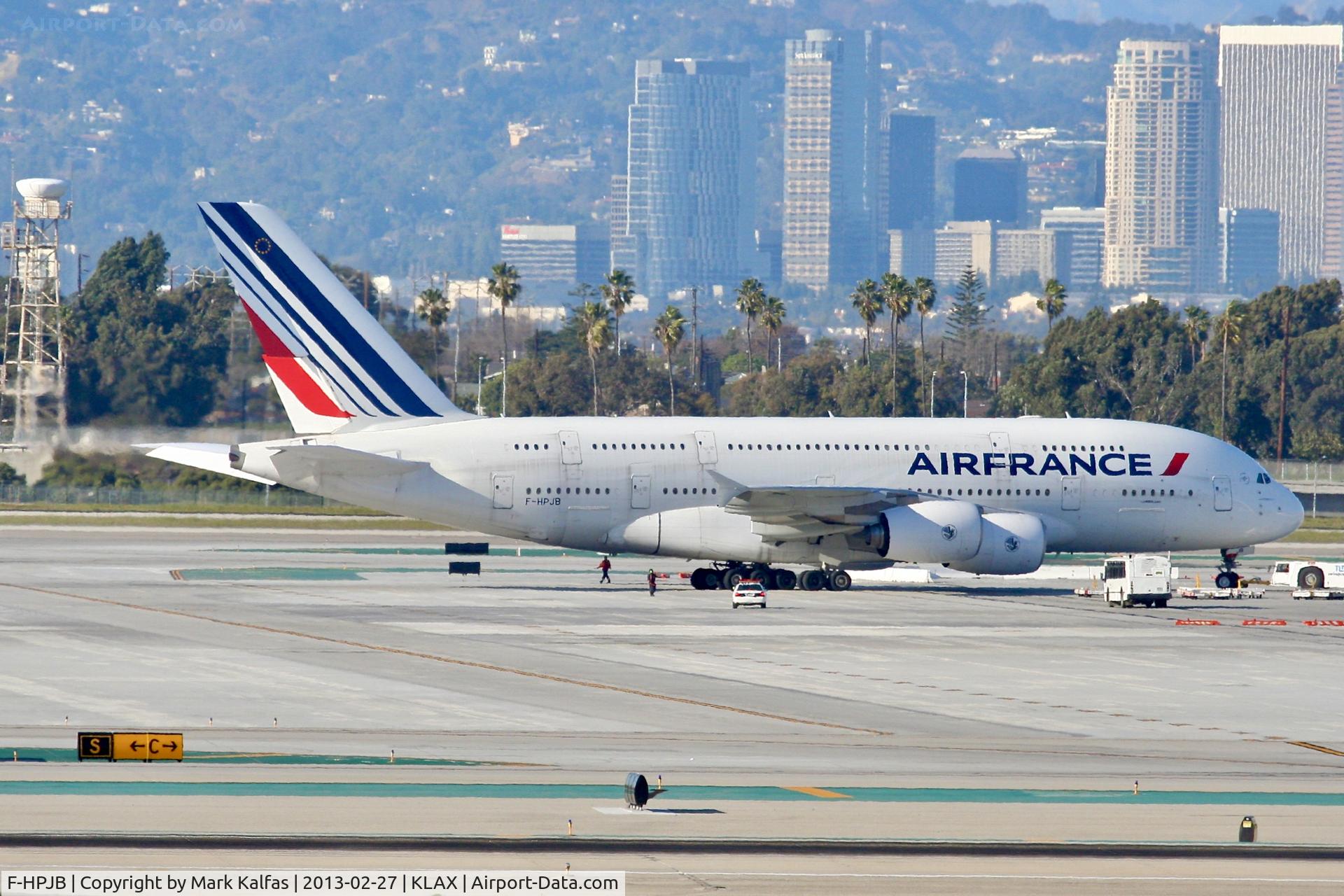 F-HPJB, 2009 Airbus A380-861 C/N 040, Air France A388, F-HPJB pushing back for a trip to CDG at LAX