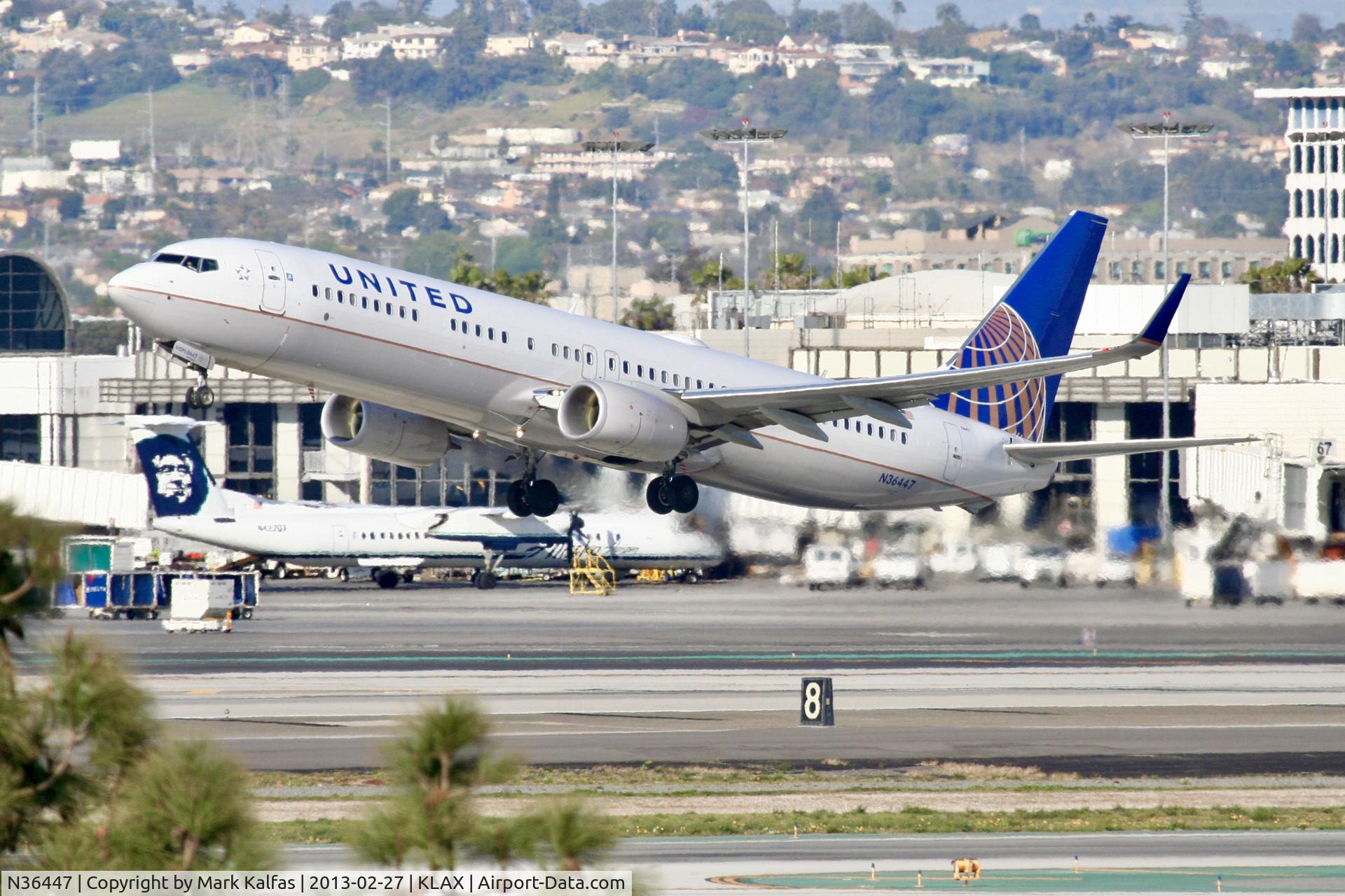 N36447, 2012 Boeing 737-924/ER C/N 31650, United B739, N36447 departing 25R KLAX