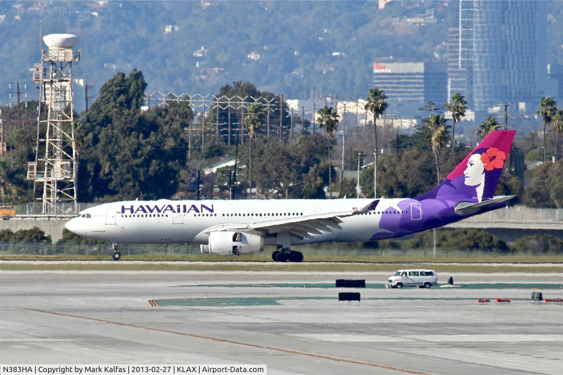 N383HA, 2011 Airbus A330-243 C/N 1217, Hawaiian A332, N383HA arriving on 24R KLAX