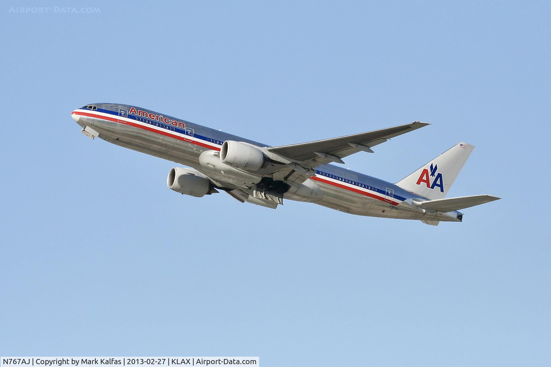 N767AJ, 2006 Boeing 777-223 C/N 33539, B772 American Airlines Boeing 777-223, N767AJ departing 25R LAX