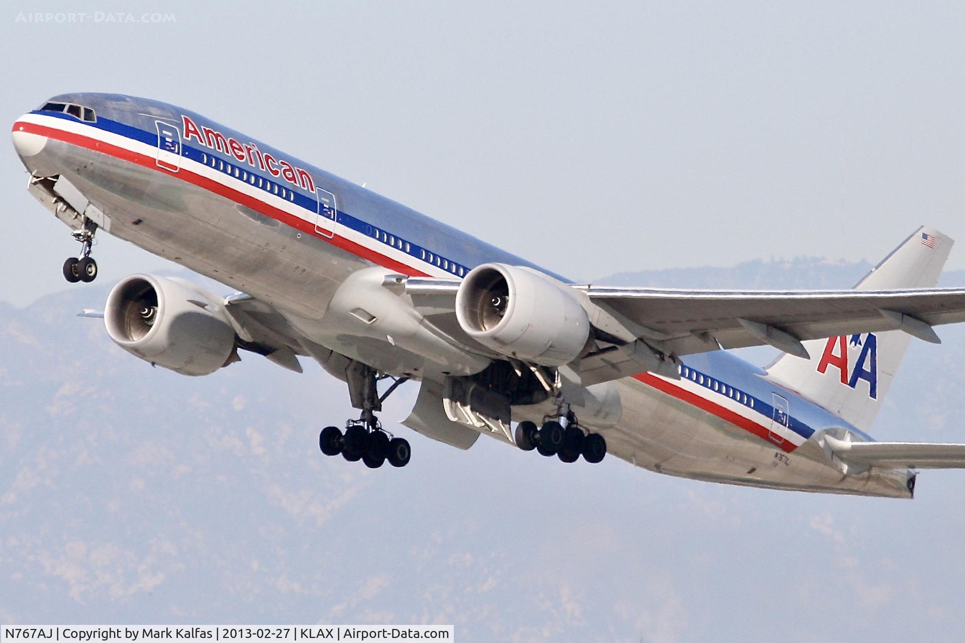 N767AJ, 2006 Boeing 777-223 C/N 33539, B772 American Airlines Boeing 777-223 , N767AJ departing 25R LAX
