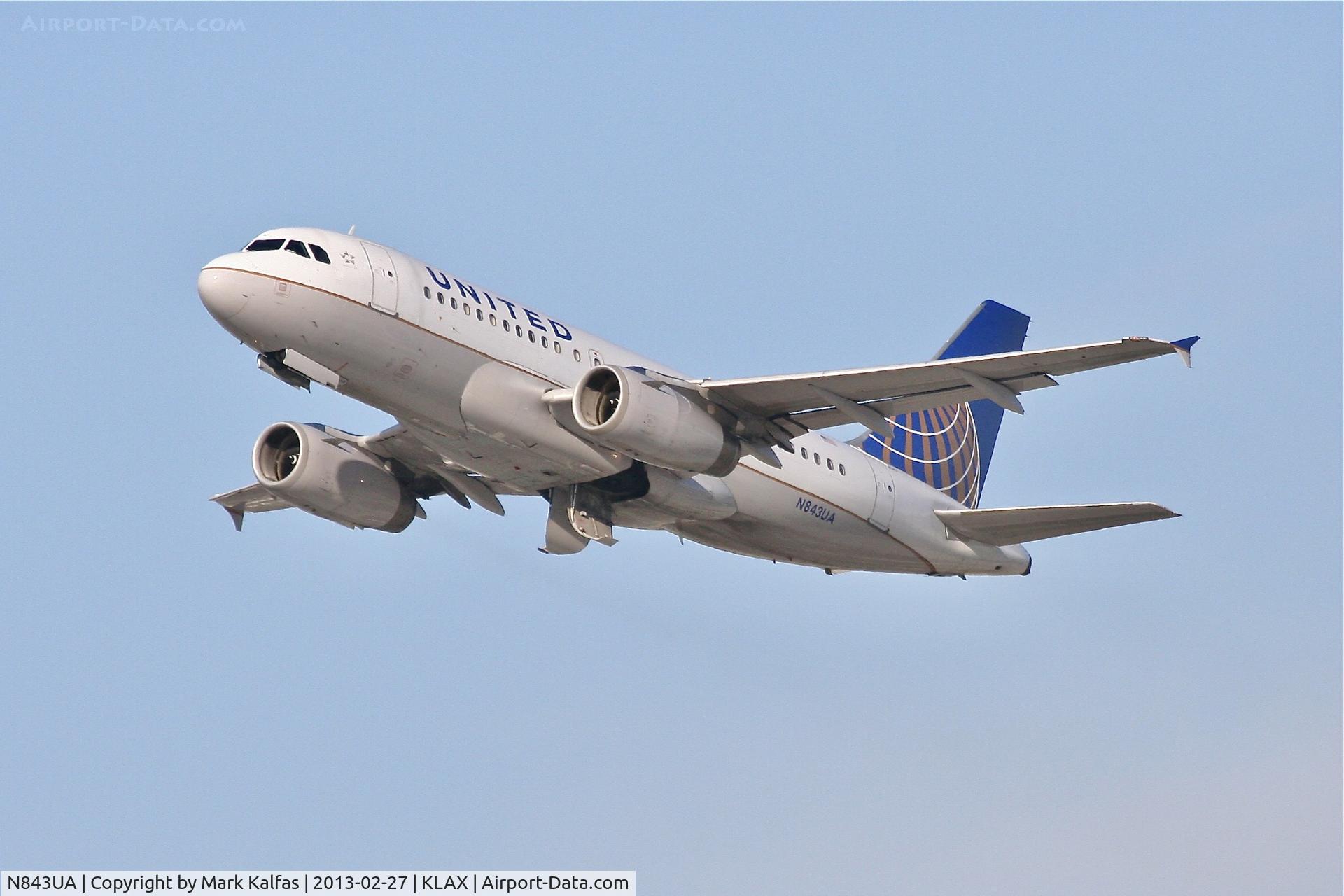 N843UA, 2001 Airbus A319-131 C/N 1573, United Airlines A319,  N843UADeparting 25R LAX
