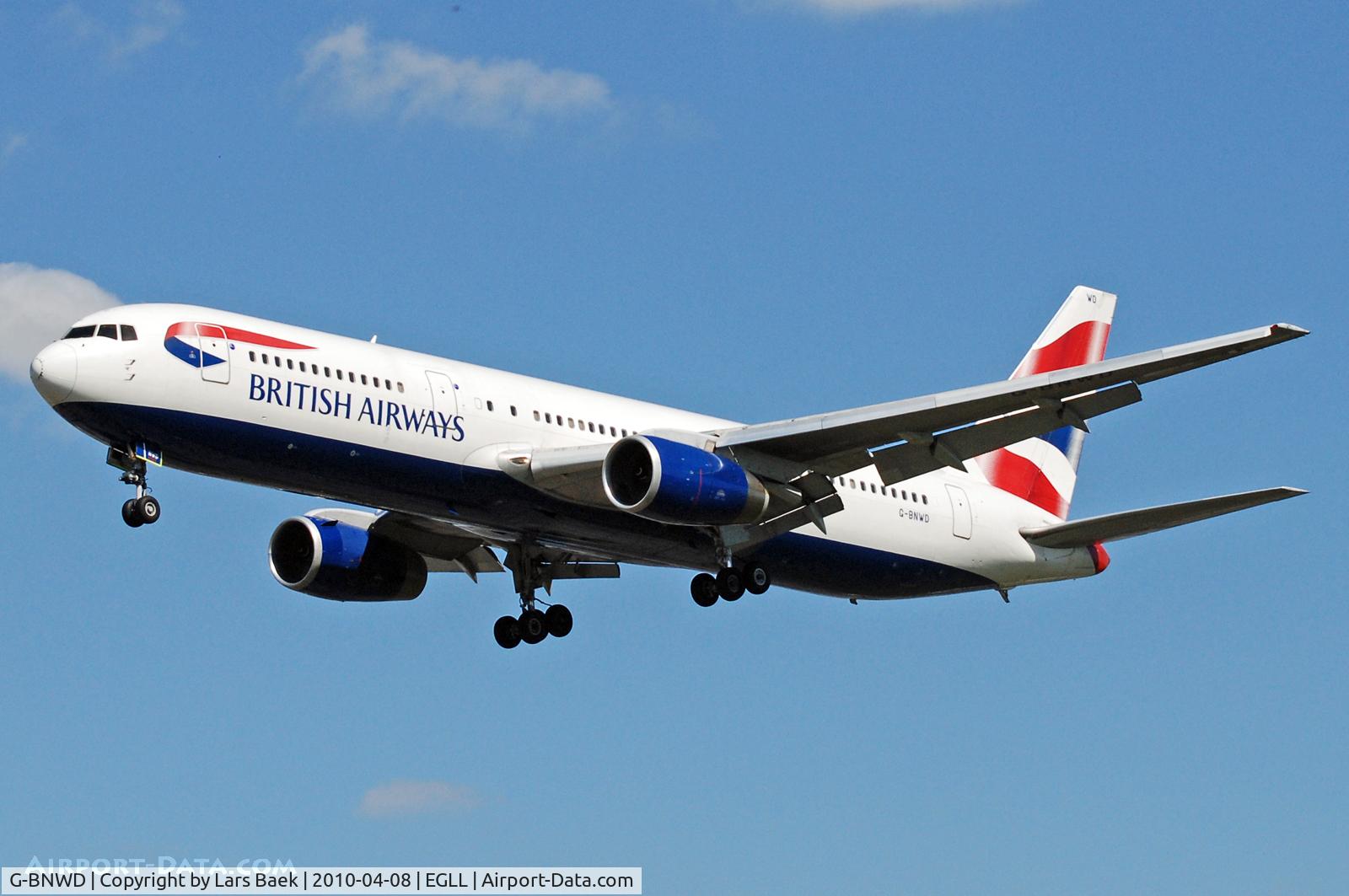 G-BNWD, 1989 Boeing 767-336 C/N 24336, RWY27L Myrtle Ave