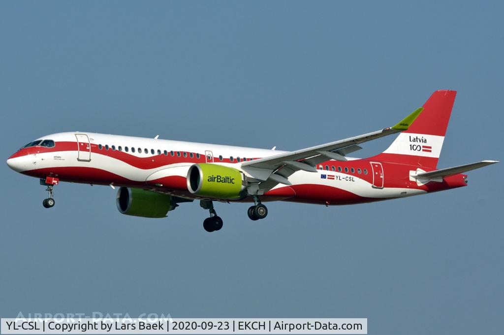 YL-CSL, 2018 Airbus A220-300 C/N 55041, RWY22L