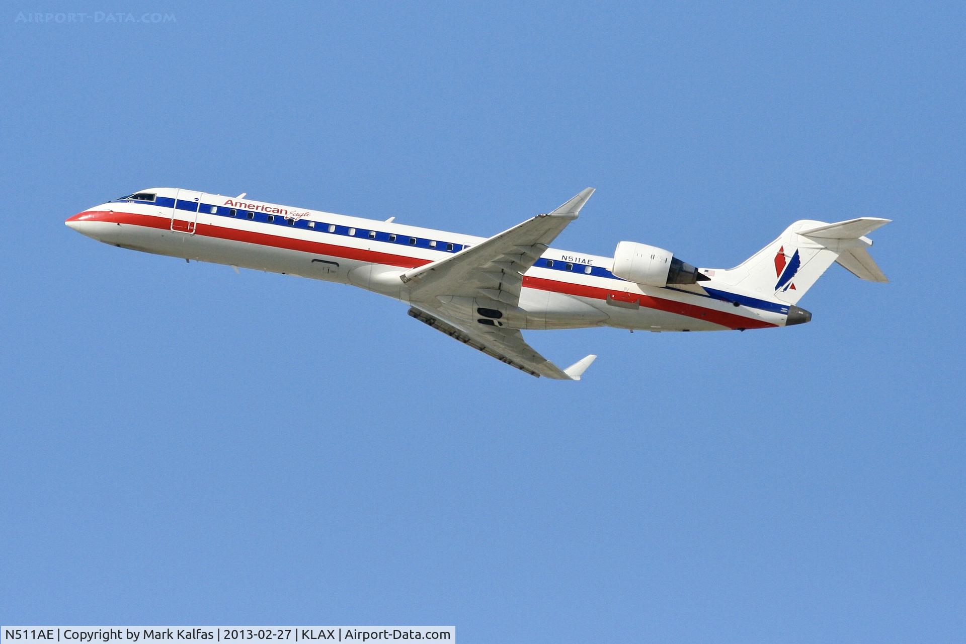 N511AE, 2003 Bombardier CRJ-701 (CL-600-2C10) Regional Jet C/N 10107, American Eagle, CRJ7, N511AE departing 25R LAX