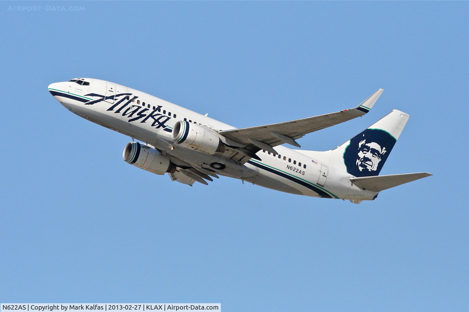 N622AS, 2000 Boeing 737-790 C/N 30165, Alaska Airlines B737, N622AS departing 25R LAX