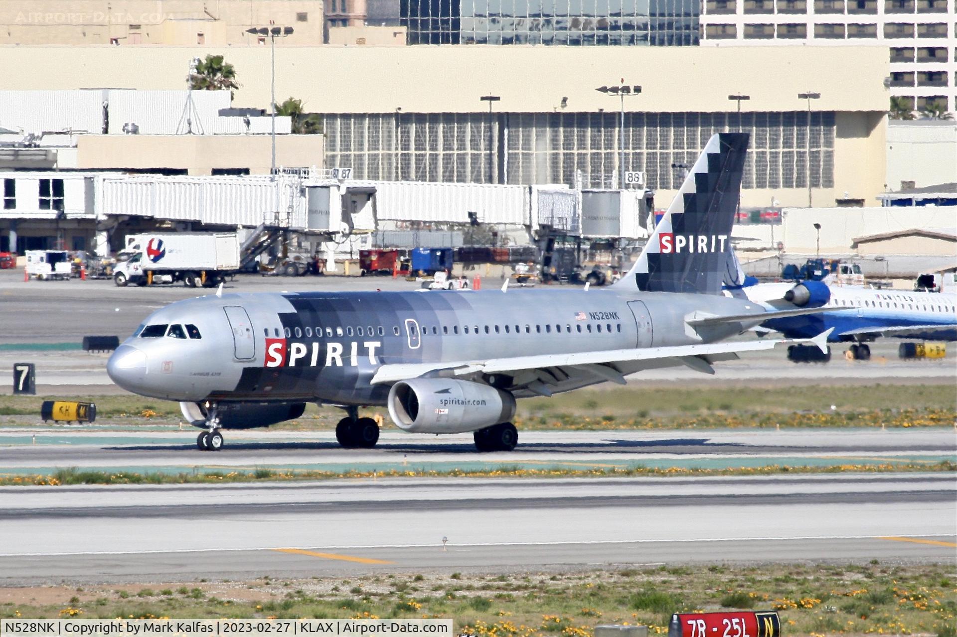 N528NK, 2007 Airbus A319-132 C/N 2983, Spirit A319, N528NK at LAX