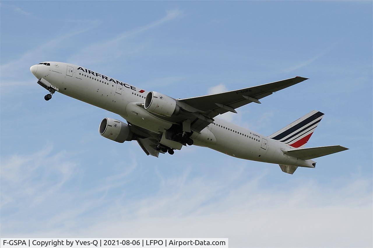 F-GSPA, 1998 Boeing 777-228/ER C/N 29002, Boeing 777-228, Taking off rwy 24, Paris-Orly Airport (LFPO-ORY)